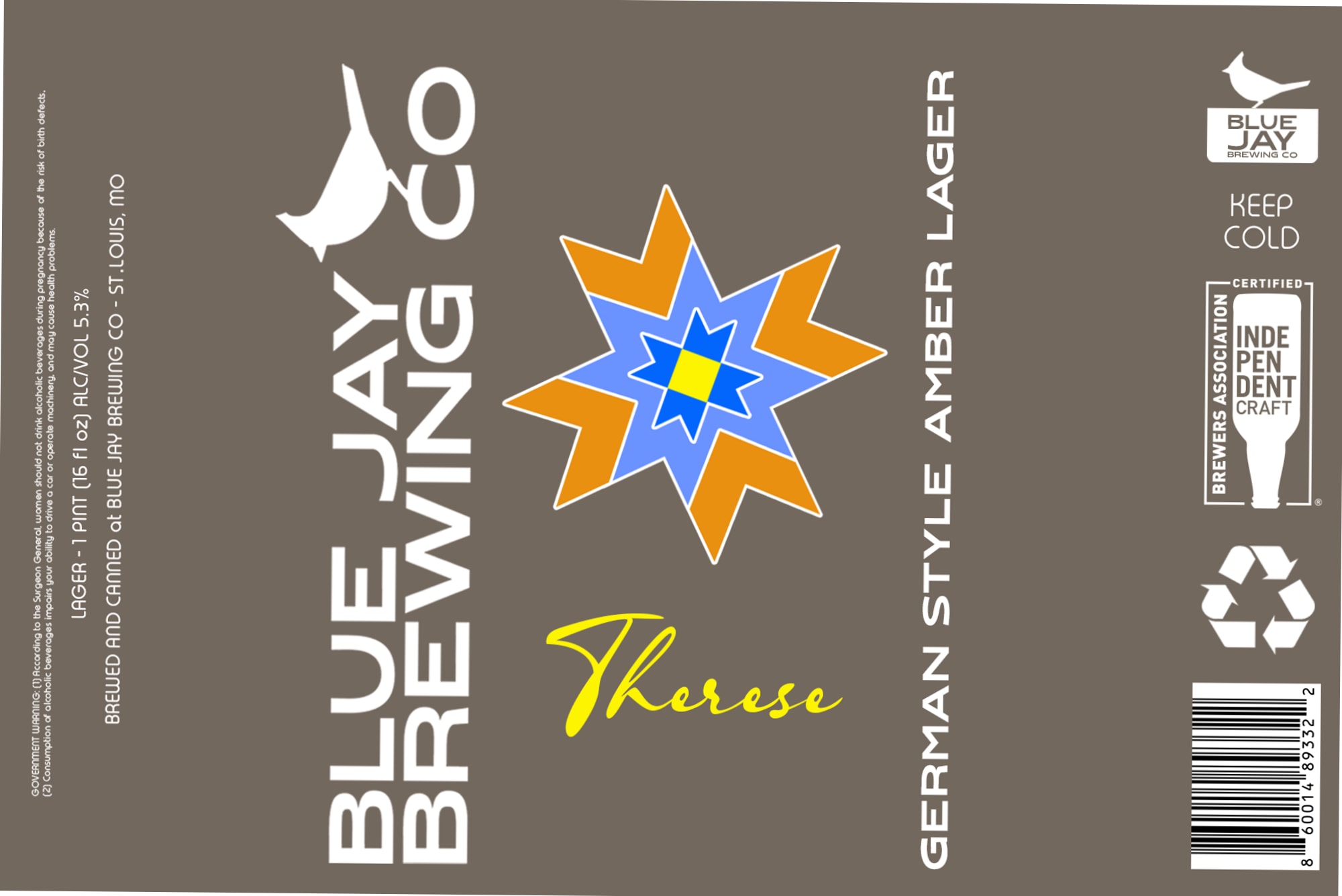 Therese by Blue Jay Brewing Co. - beer label