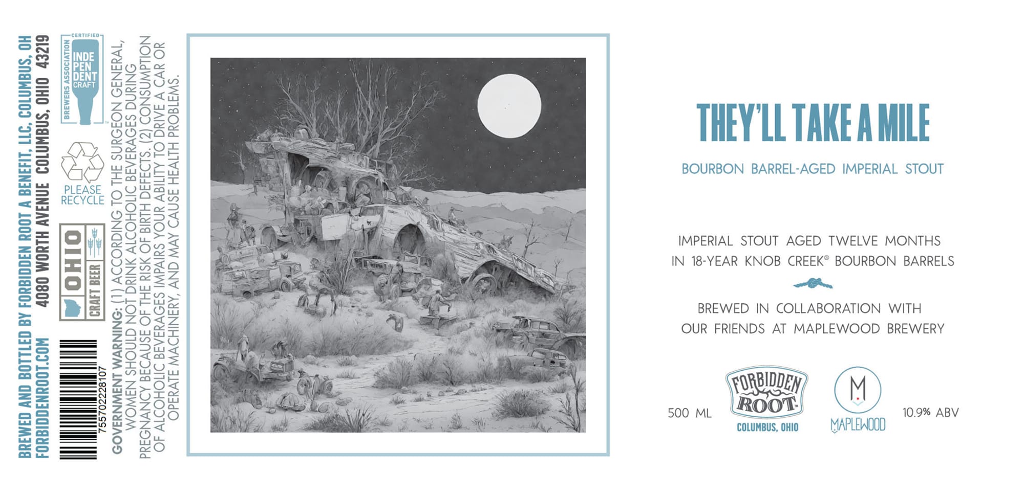 They'll Take A Mile by Forbidden Root - beer label