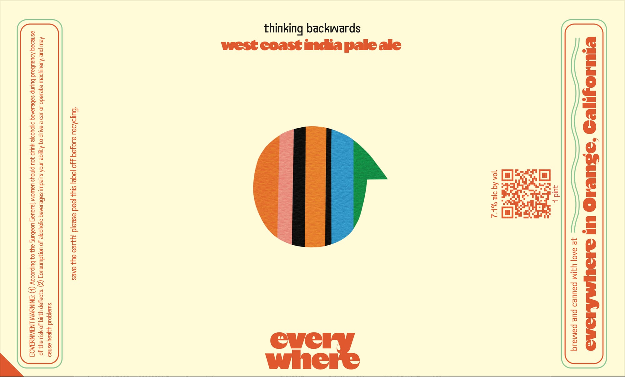 thinking backwards by Everywhere Brewing Co. - beer label