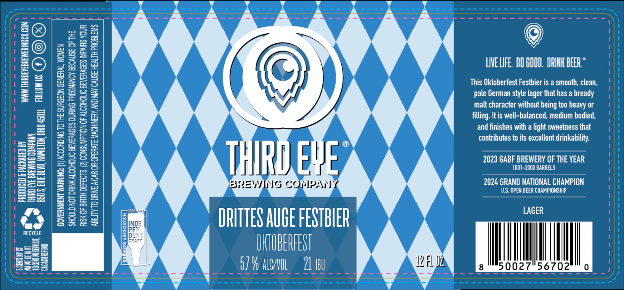 Drittes Auge Festbier by Third Eye Brewing Company - beer label