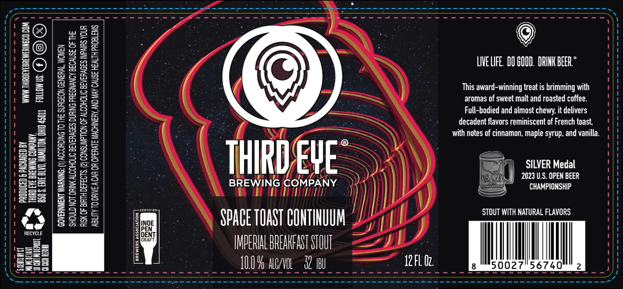 Space Toast Continuum by Third Eye Brewing Company - beer label