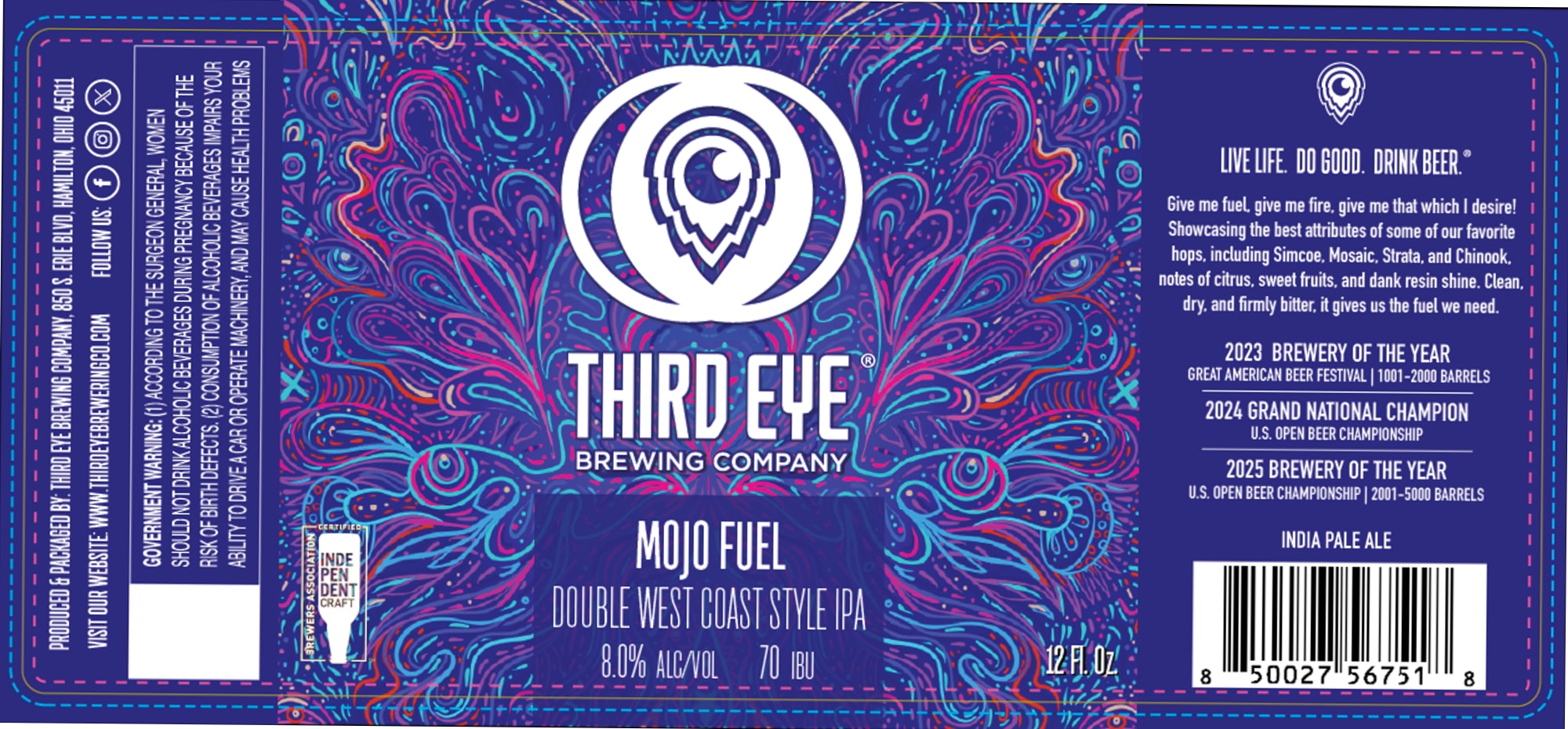 Mojo Fuel by Third Eye Brewing Company - beer label