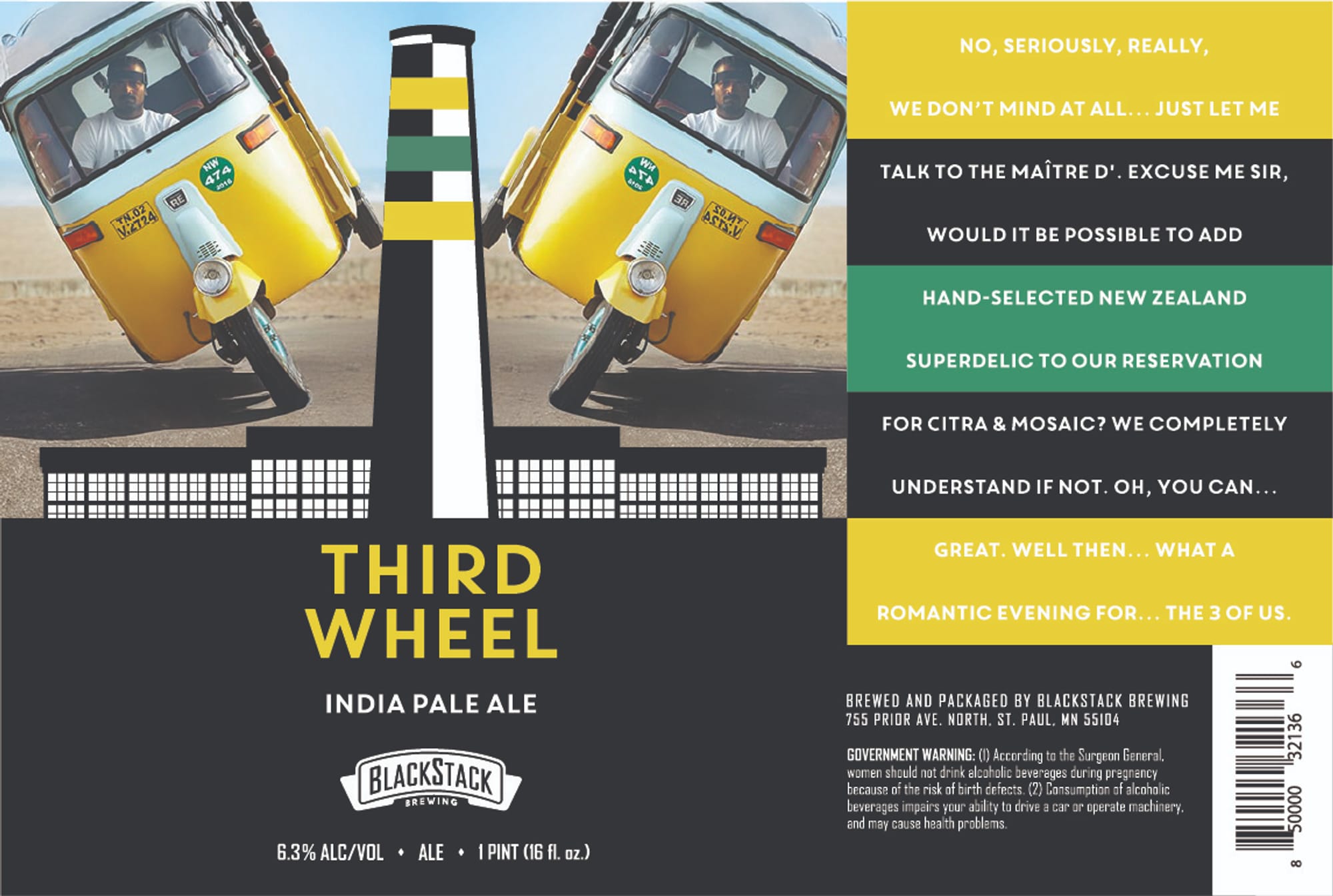 Third Wheel by Blackstack Brewing - beer label