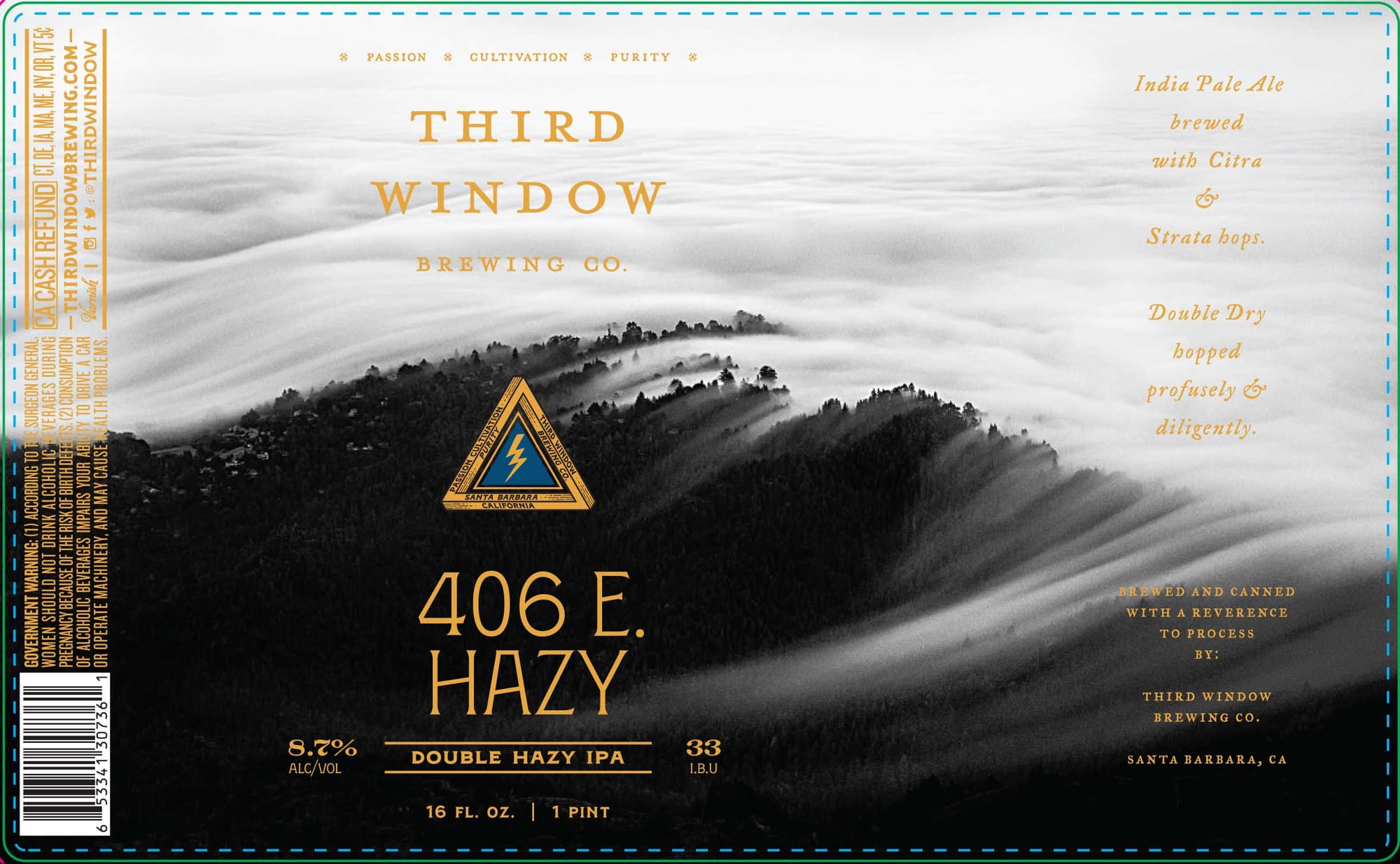 Double Hazy IPA by Third Window Brewing Co. - beer label