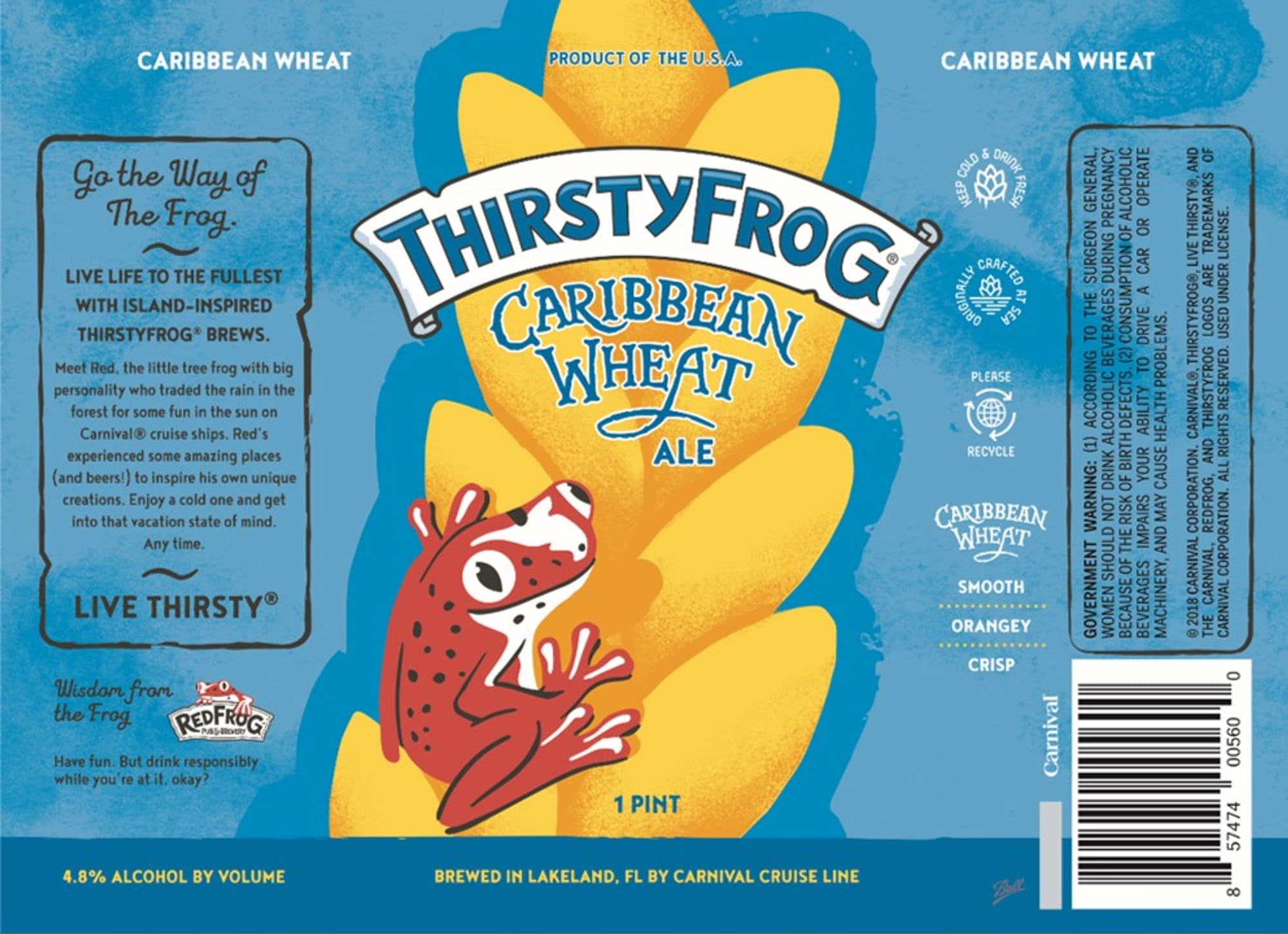 Caribbean Wheat by Carnival Cruise Line - beer label