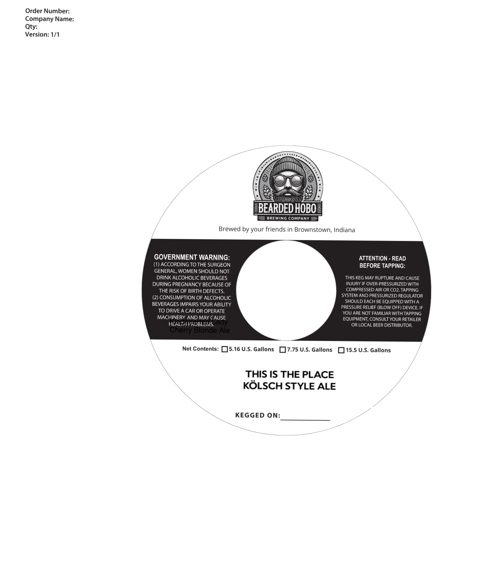 This the Place by Bearded Hobo Brewing Company - beer label
