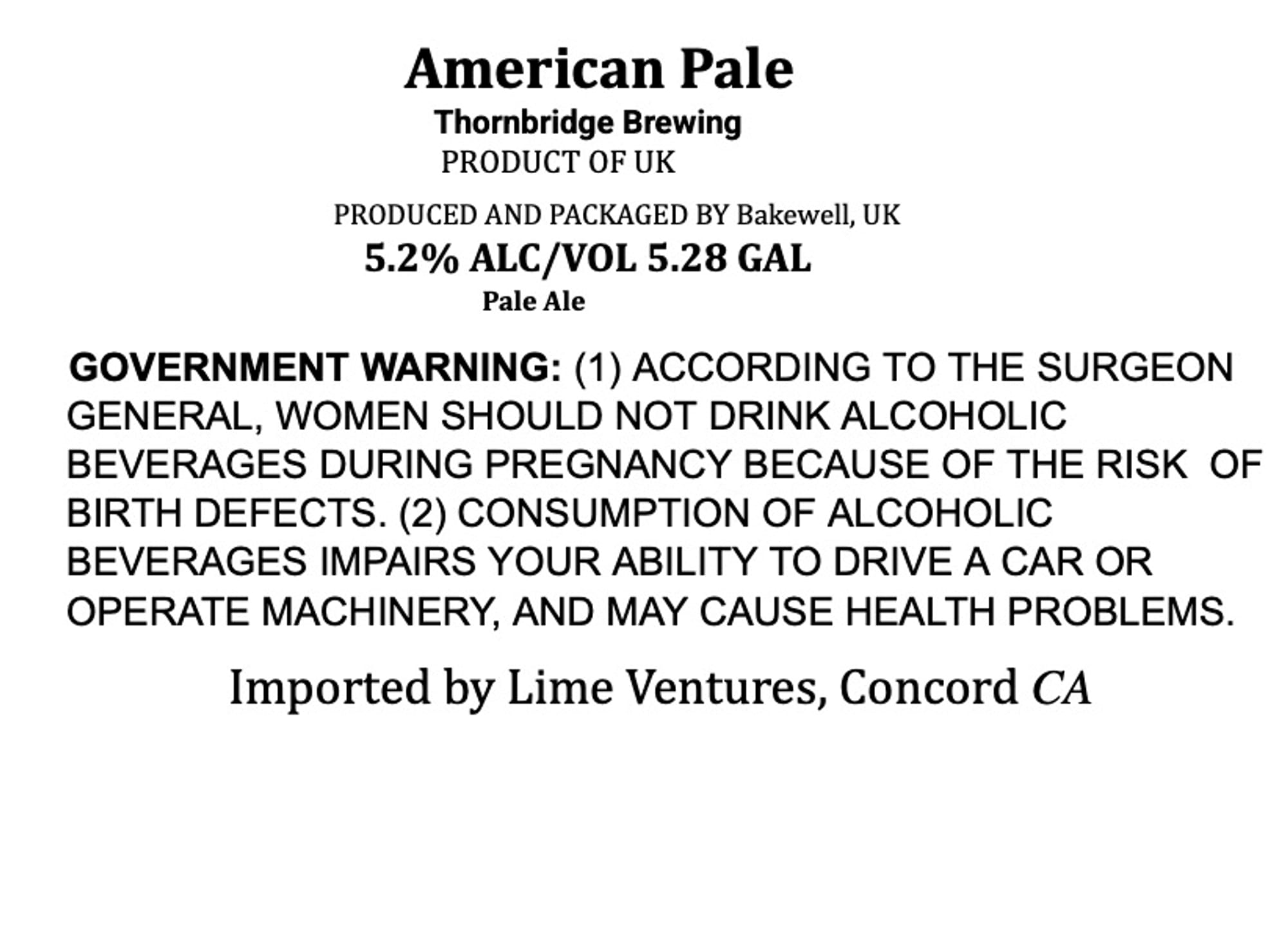 American Pale by Thornbridge Brewing - beer label