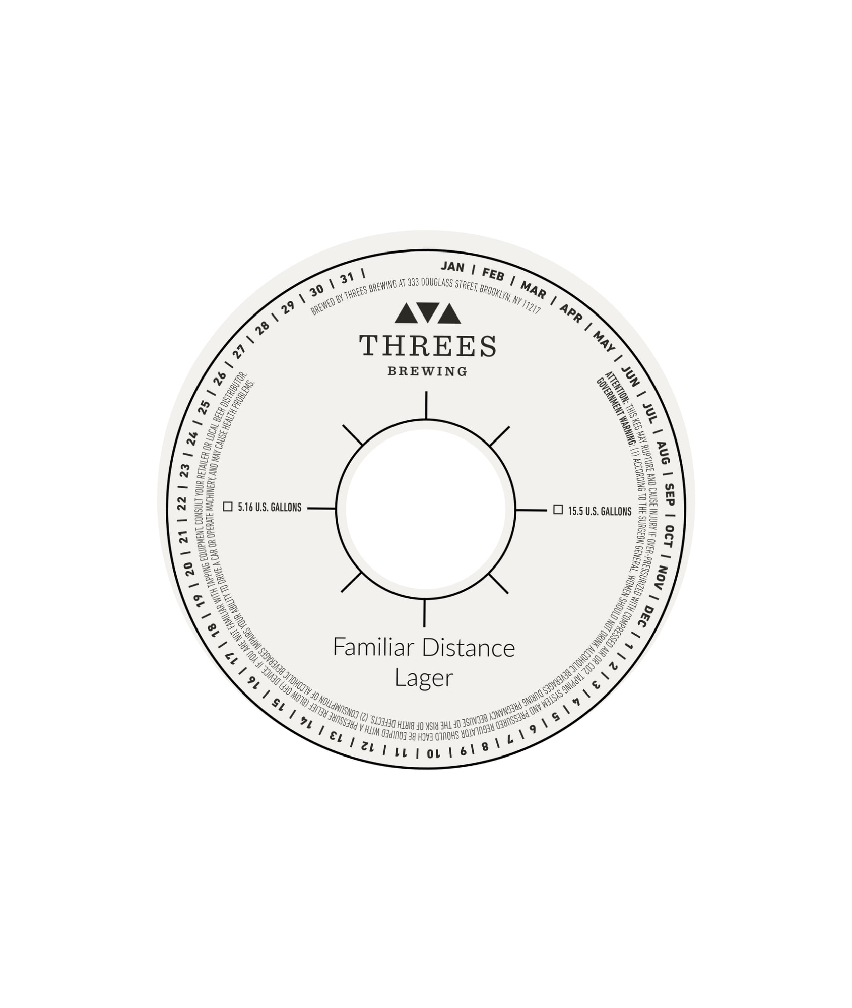 Familiar Distance by Threes Brewing - beer label