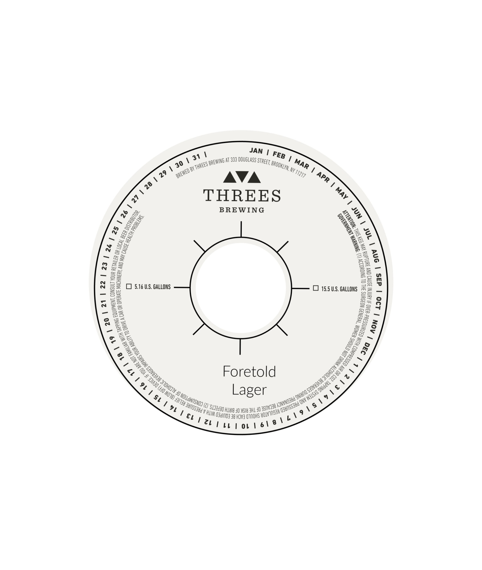 Foretold Lager by Threes Brewing - beer label