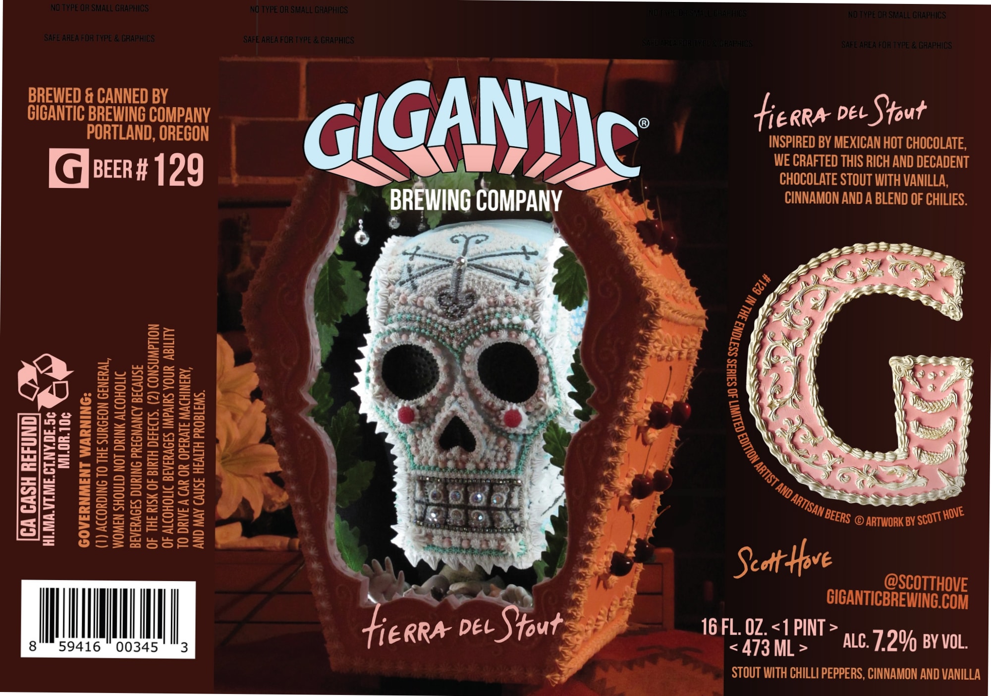 Tierra del Stout by Gigantic Brewing Company - beer label