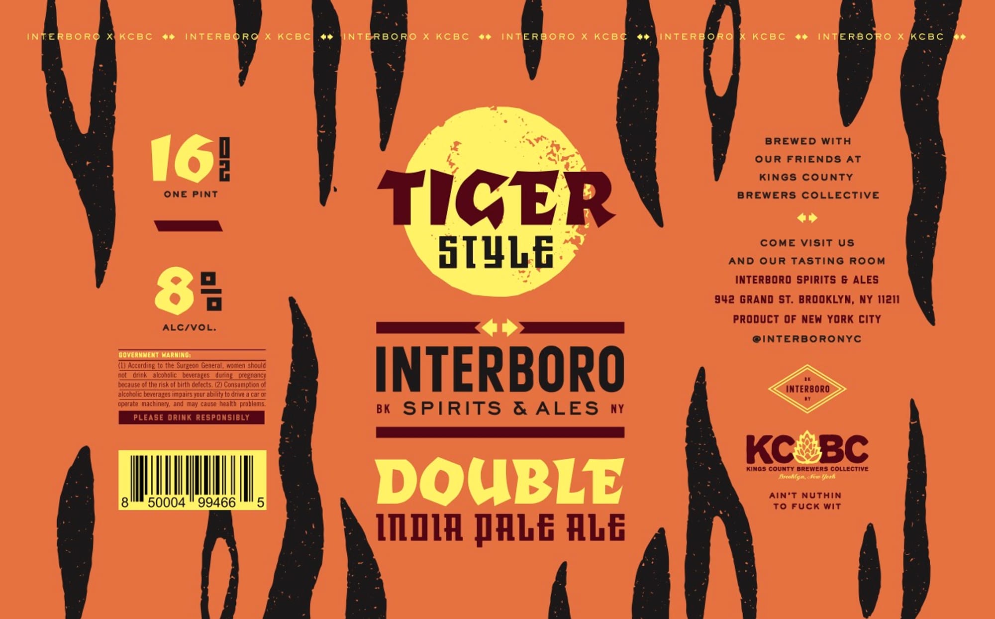 Tiger Style by Interboro Spirits & Ales - beer label