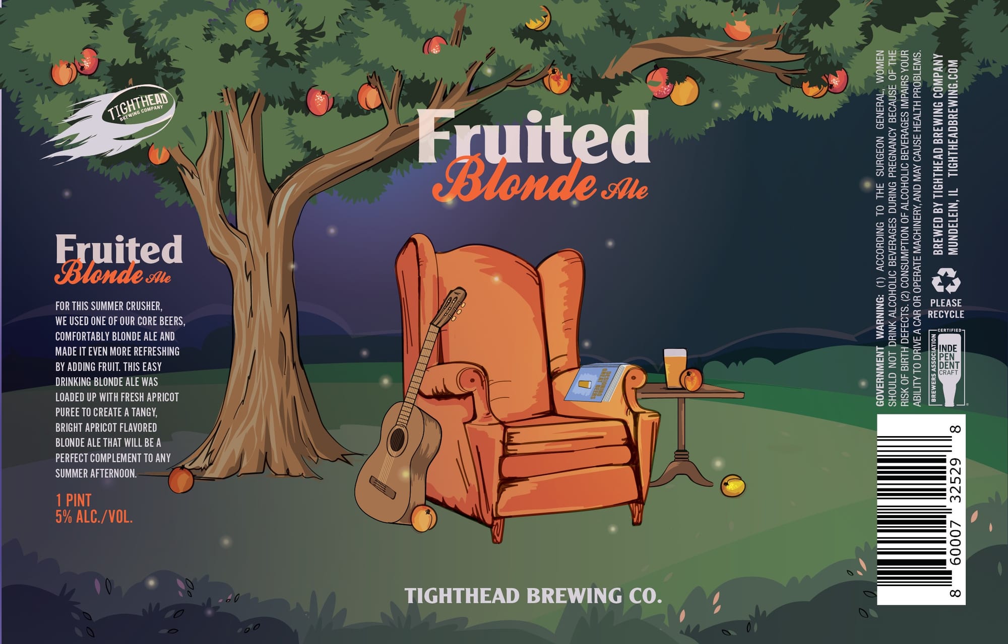 Fruited Blonde Ale by Tighthead Brewing - beer label