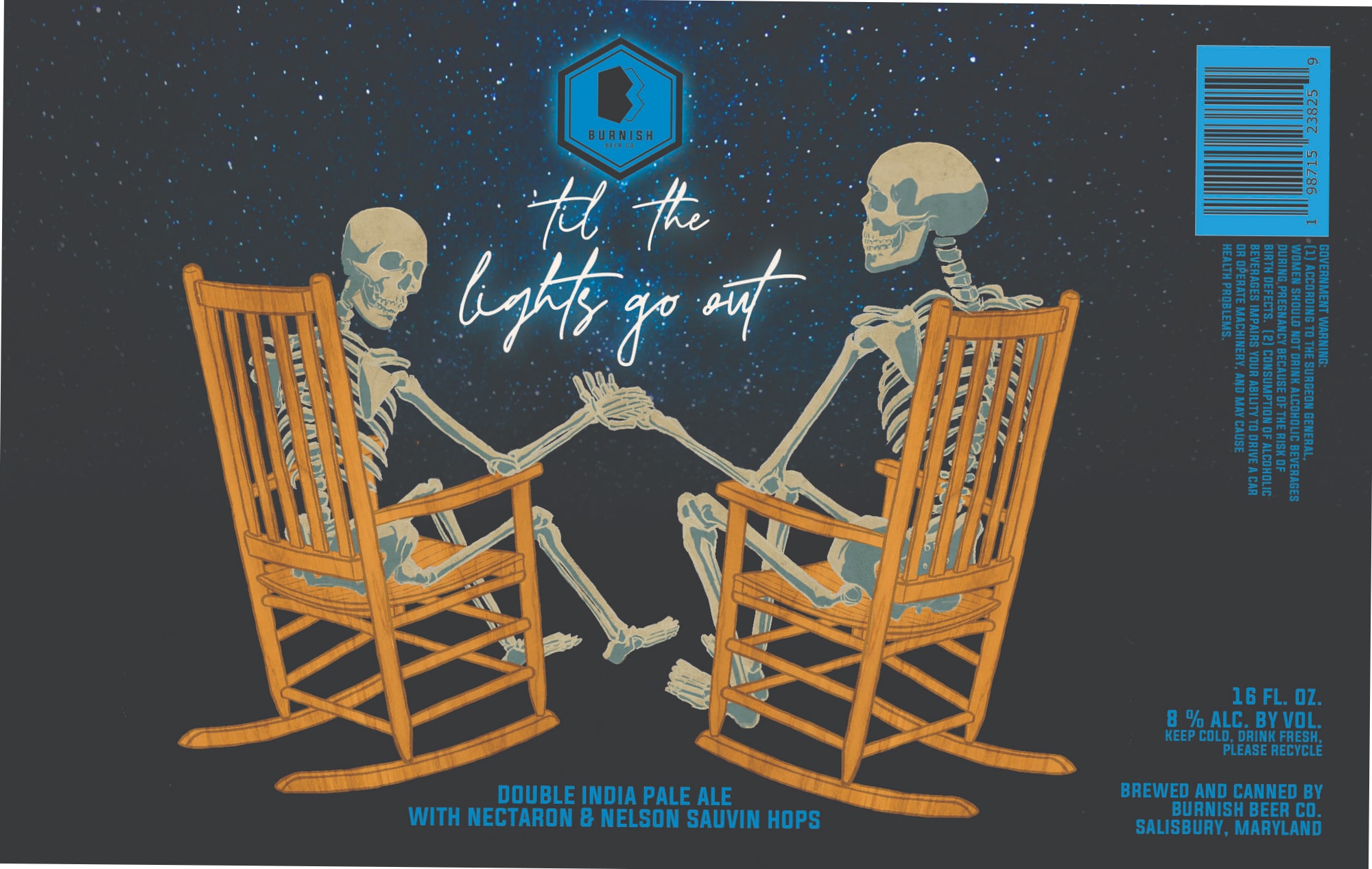 til the lights go out by Burnish Beer Co. - beer label