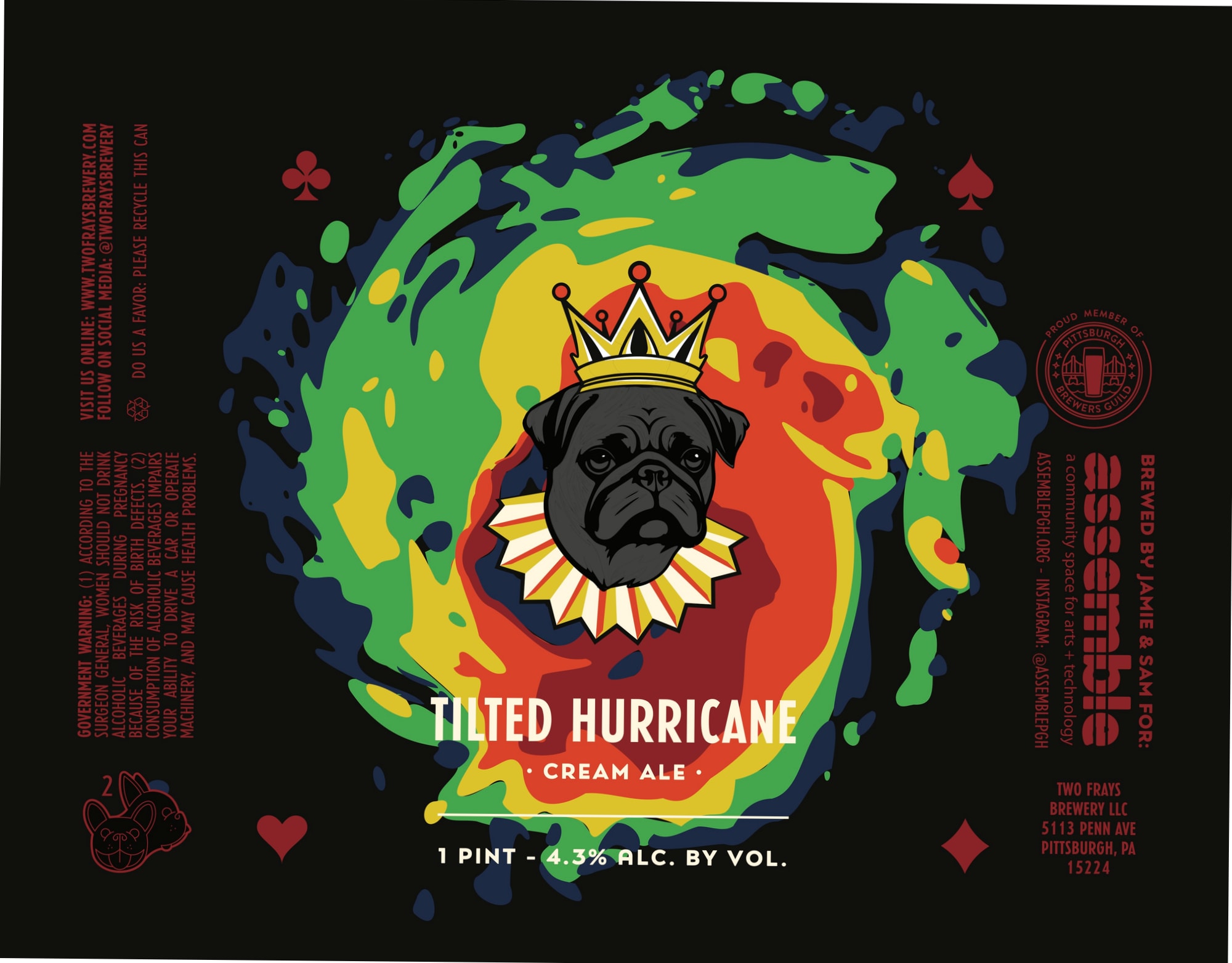 Tilted Hurricane by Two Frays Brewery - beer label