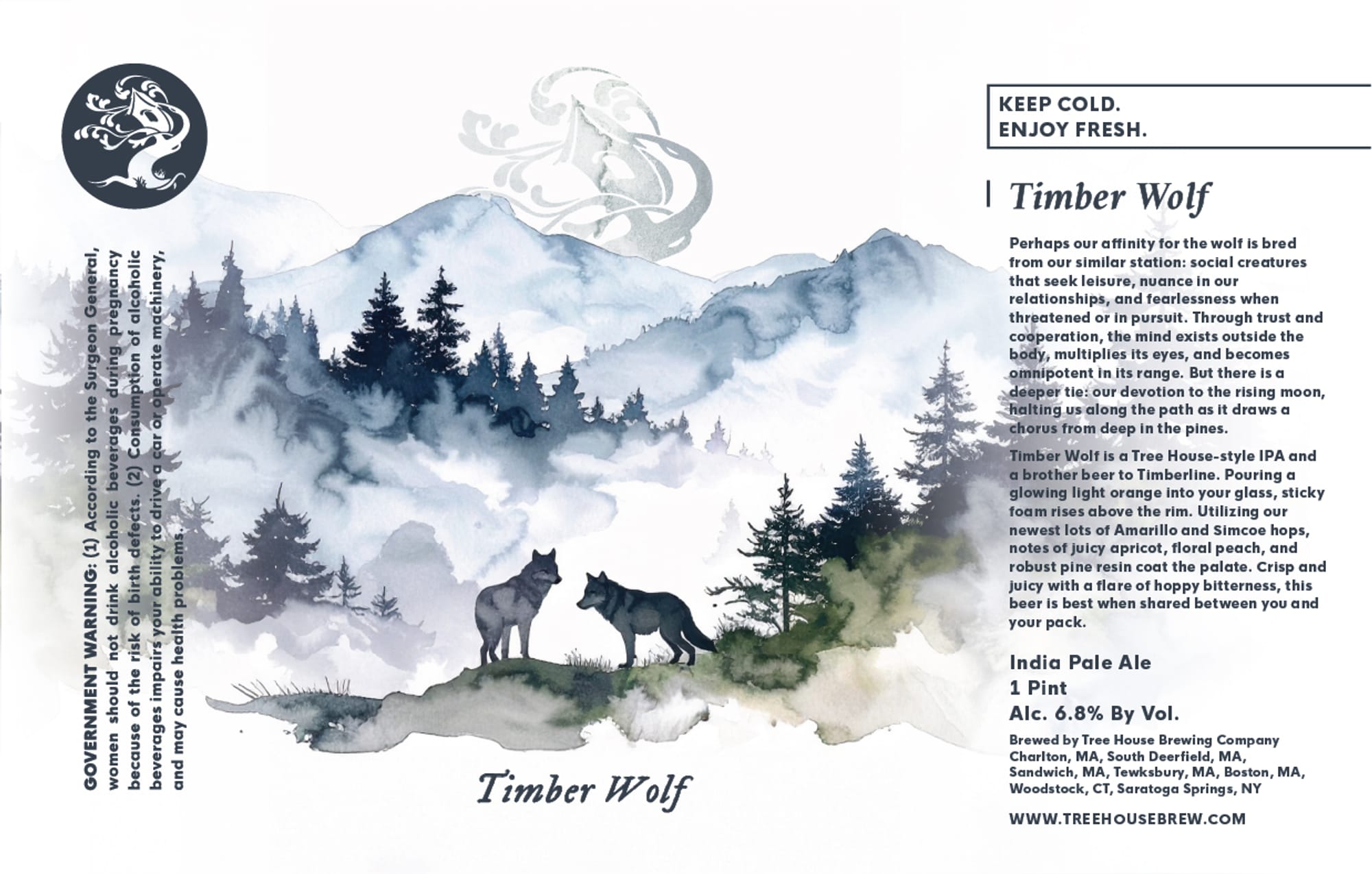 Timber Wolf by Tree House Brewing Company - beer label