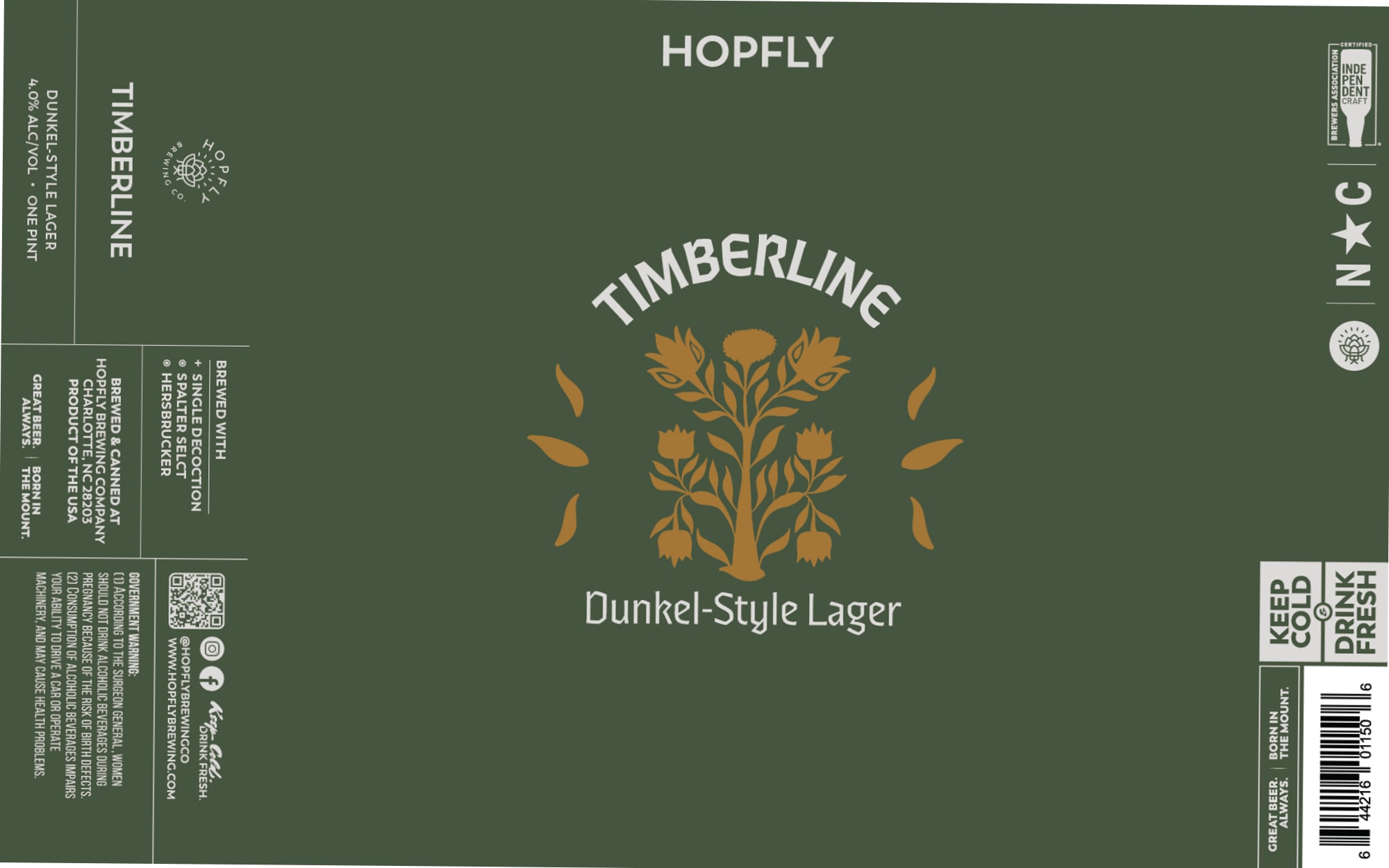 Timberline by HopFly Brewing Co - beer label
