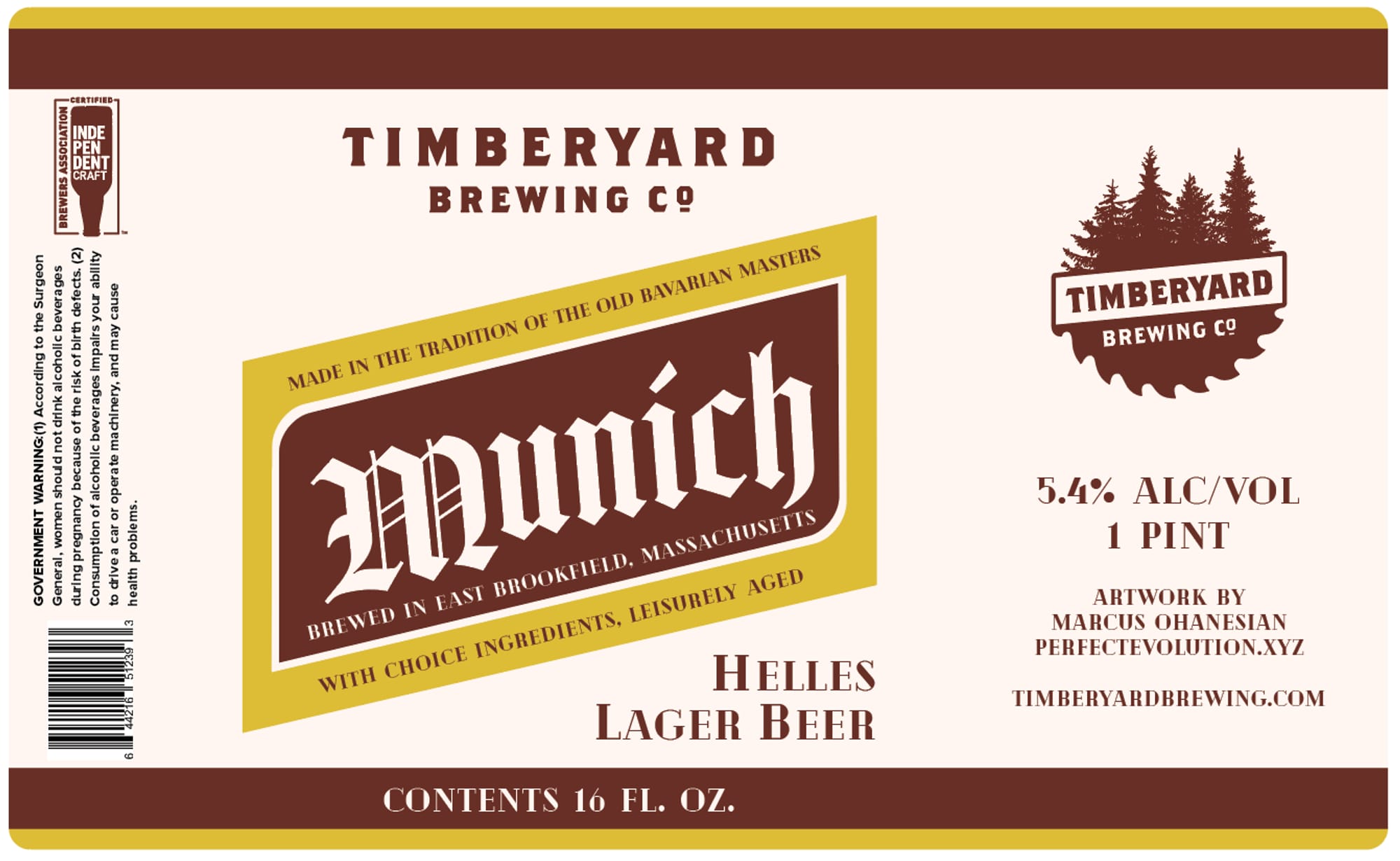 Munich Helles by Timberyard Brewing Co. - beer label