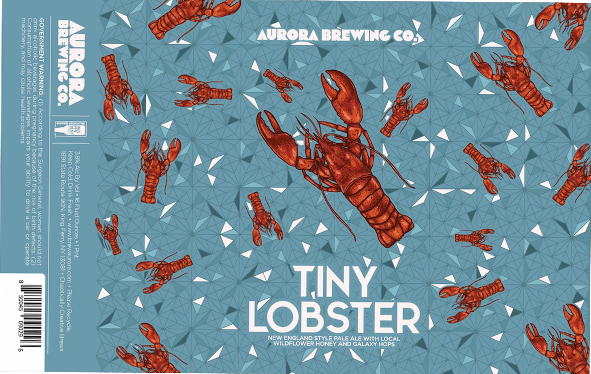 Tiny Lobster by Aurora Brewing Co. - beer label