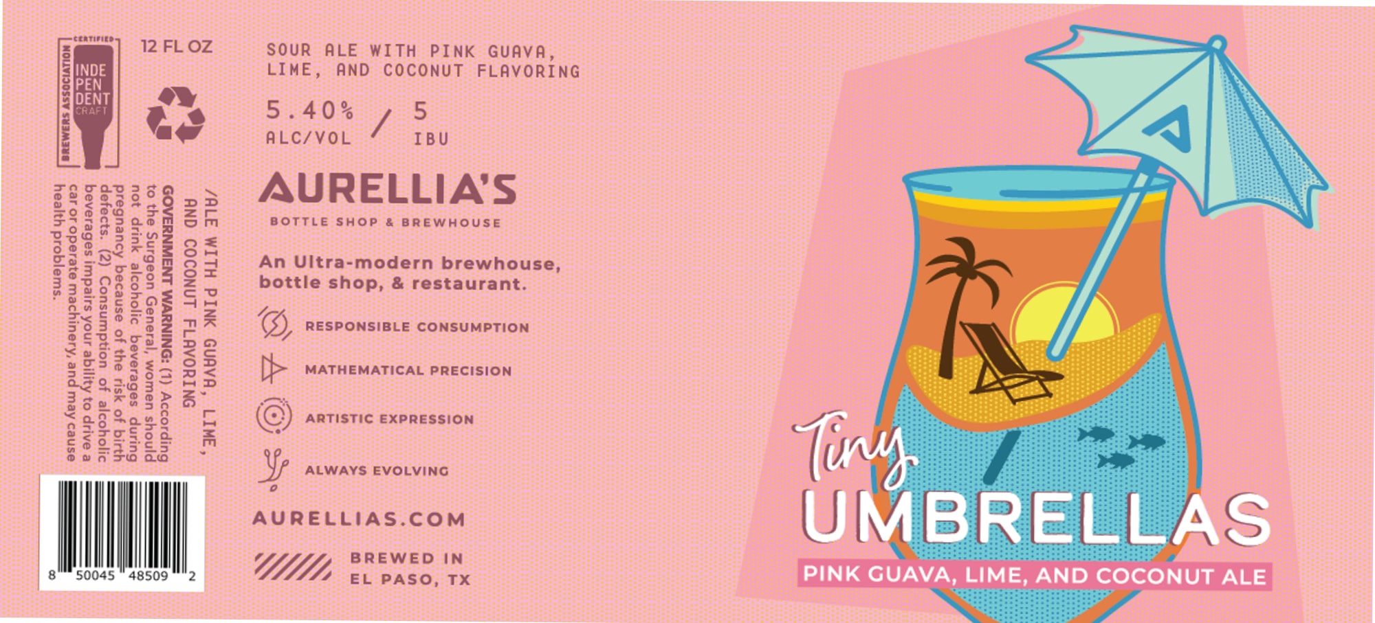 Tiny Umbrellas by Aurellia’s - beer label