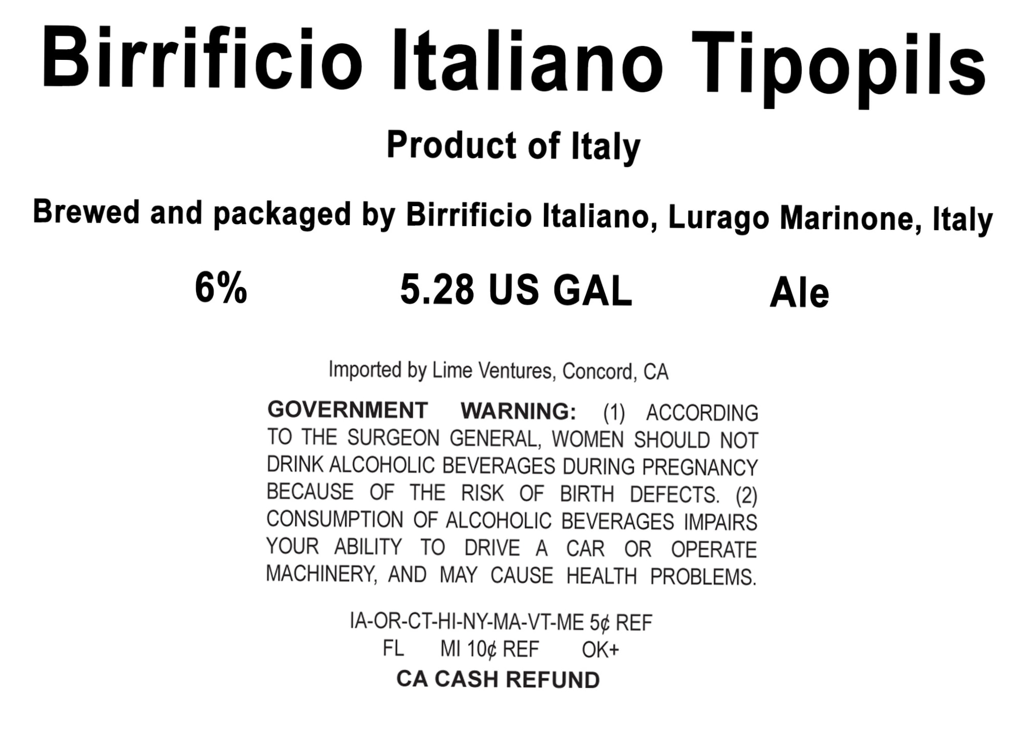 Tipopils by Birrificio Italiano - beer label
