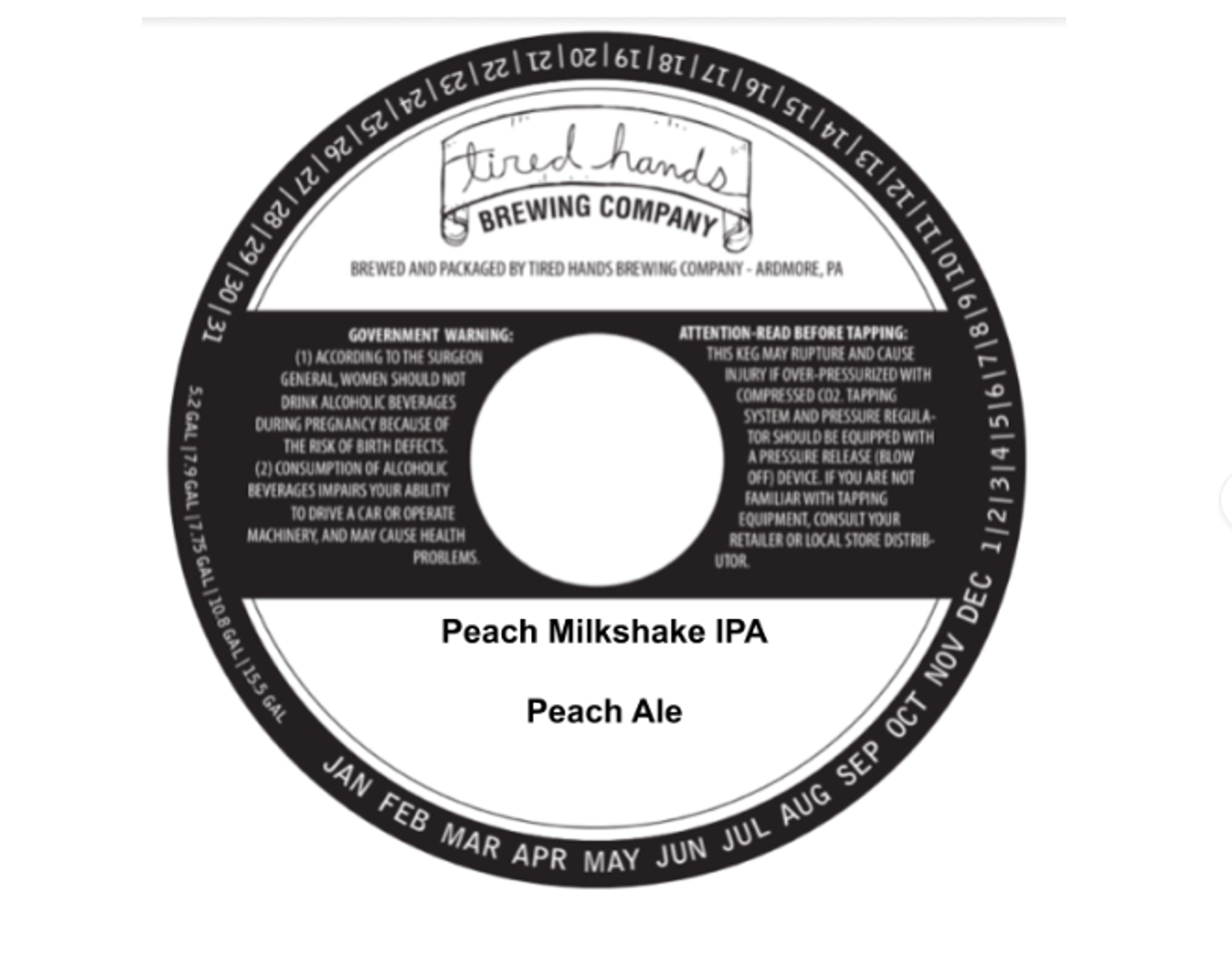 Peach Milkshake Ale by Tired Hands Brewing Company - beer label