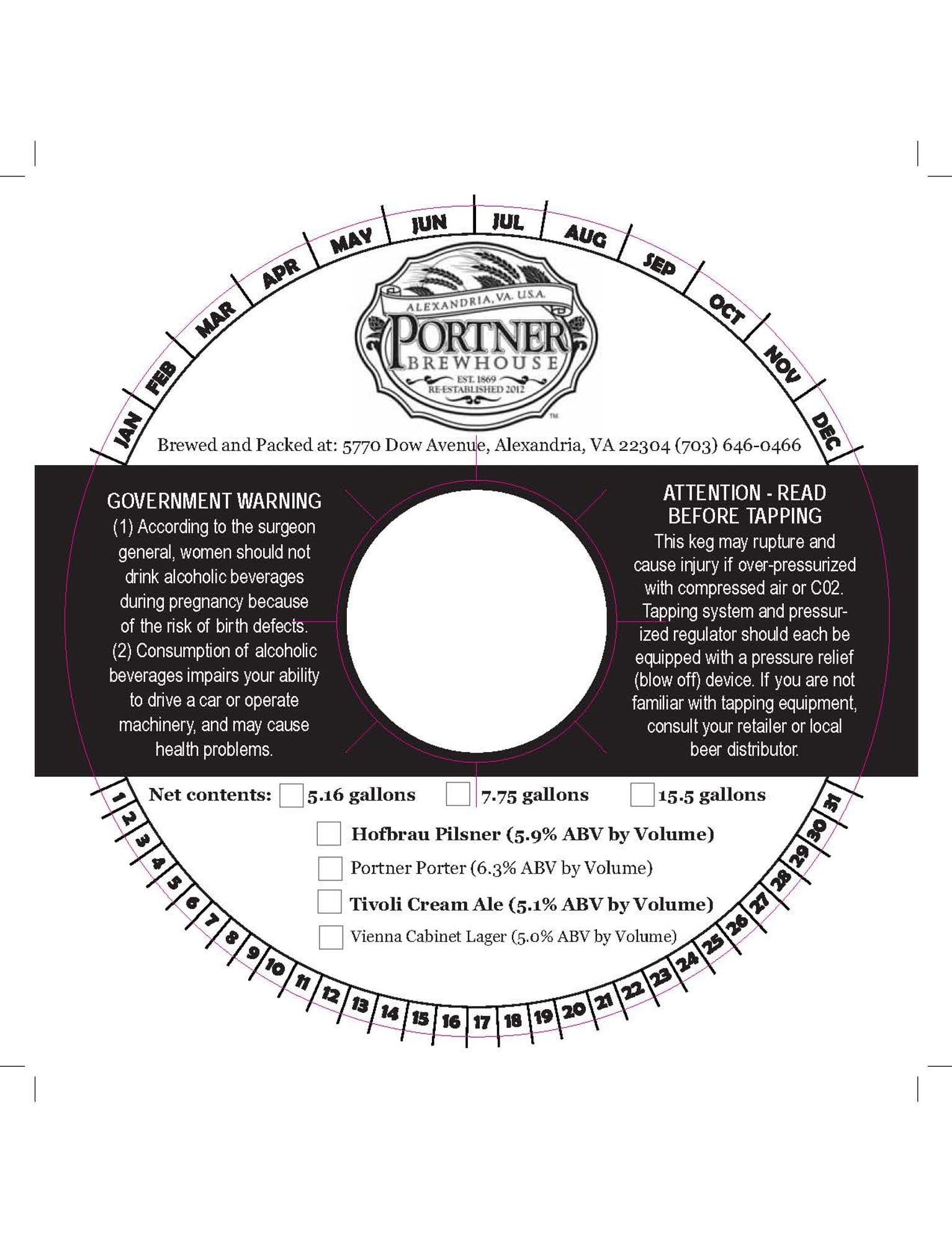 Tivoli Cream Ale by Portner BrewHouse - beer label