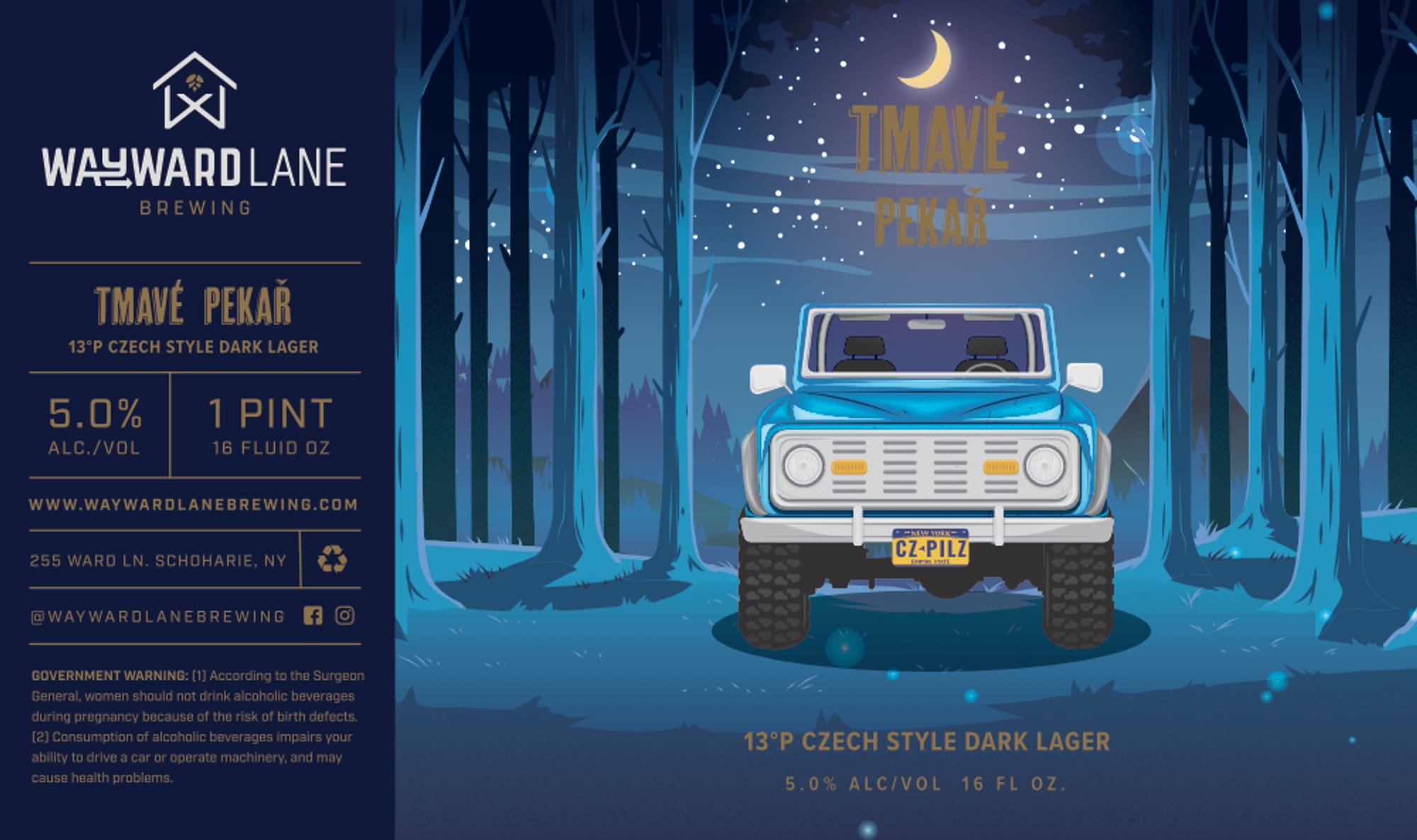 Tmavé Pekař by Wayward Lane Brewing - beer label