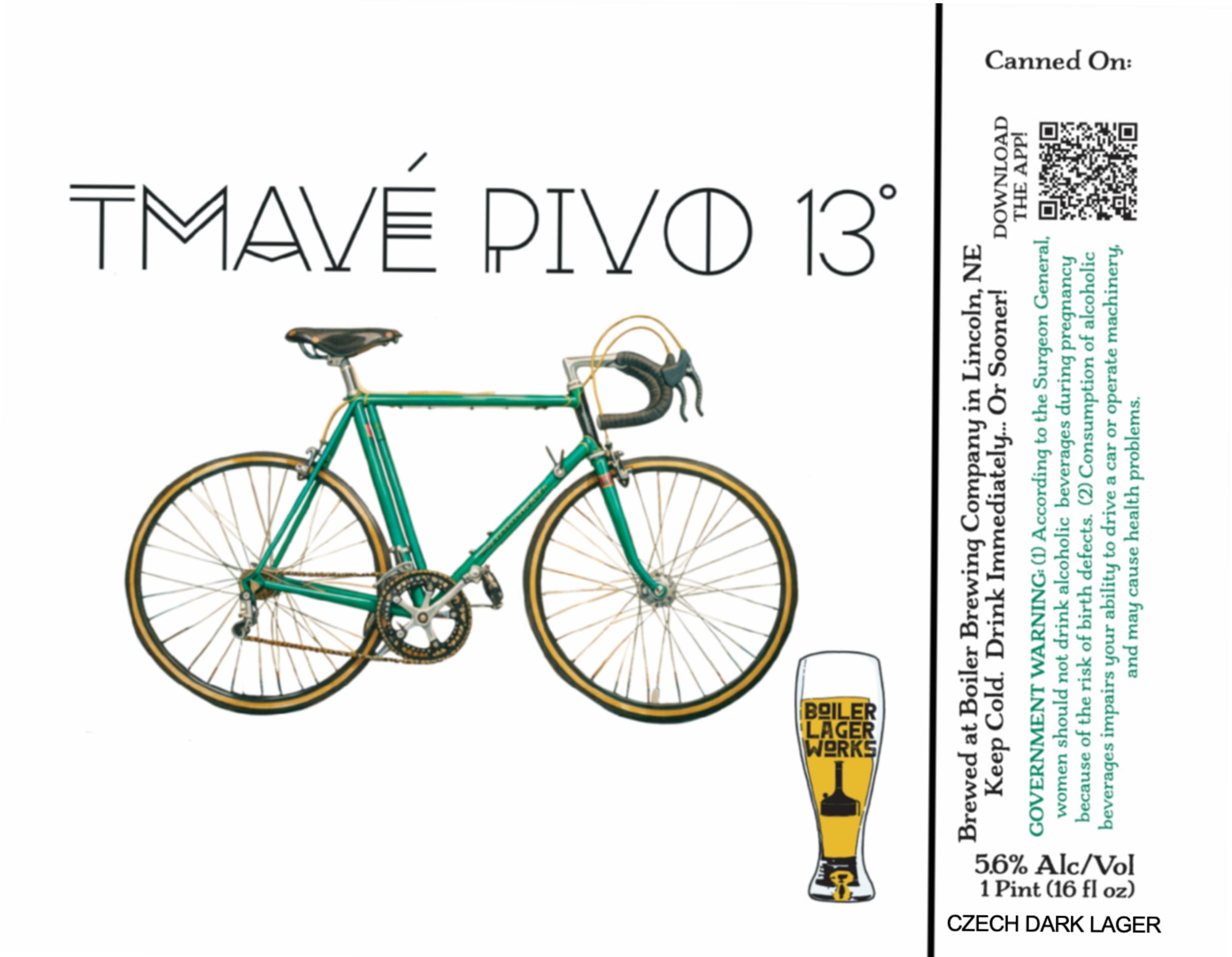 Tmave Pivo 13° by Boiler Brewing Company - beer label