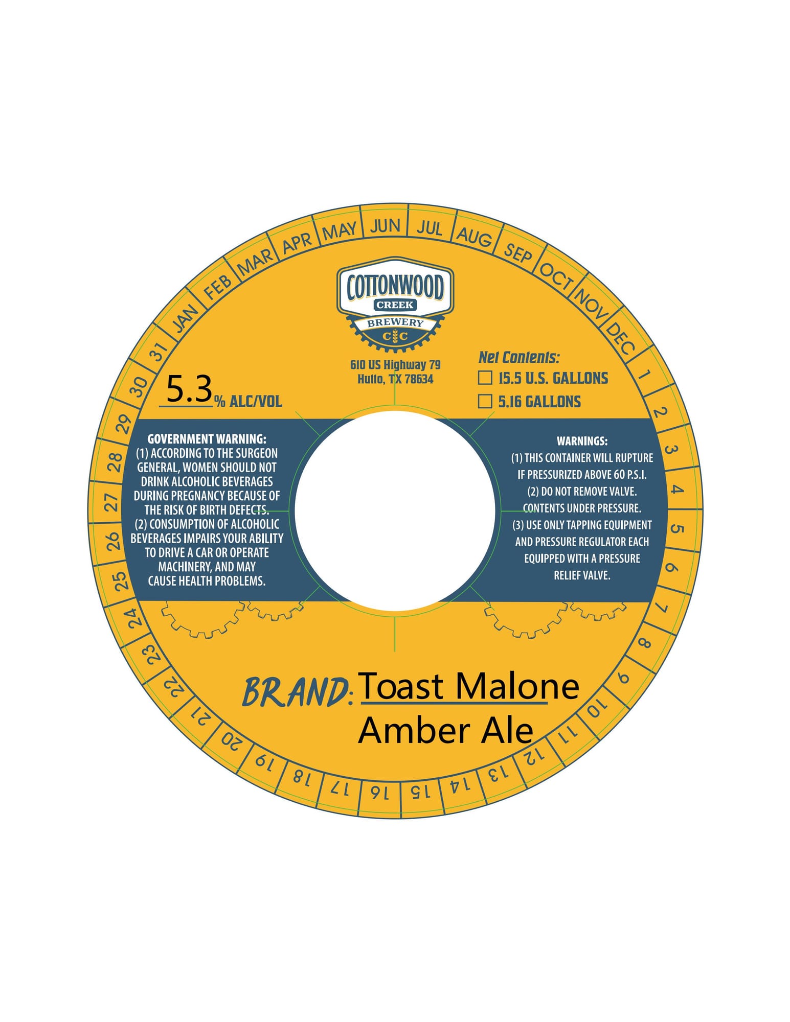 Toast Malone by Cottonwood Brewery - beer label