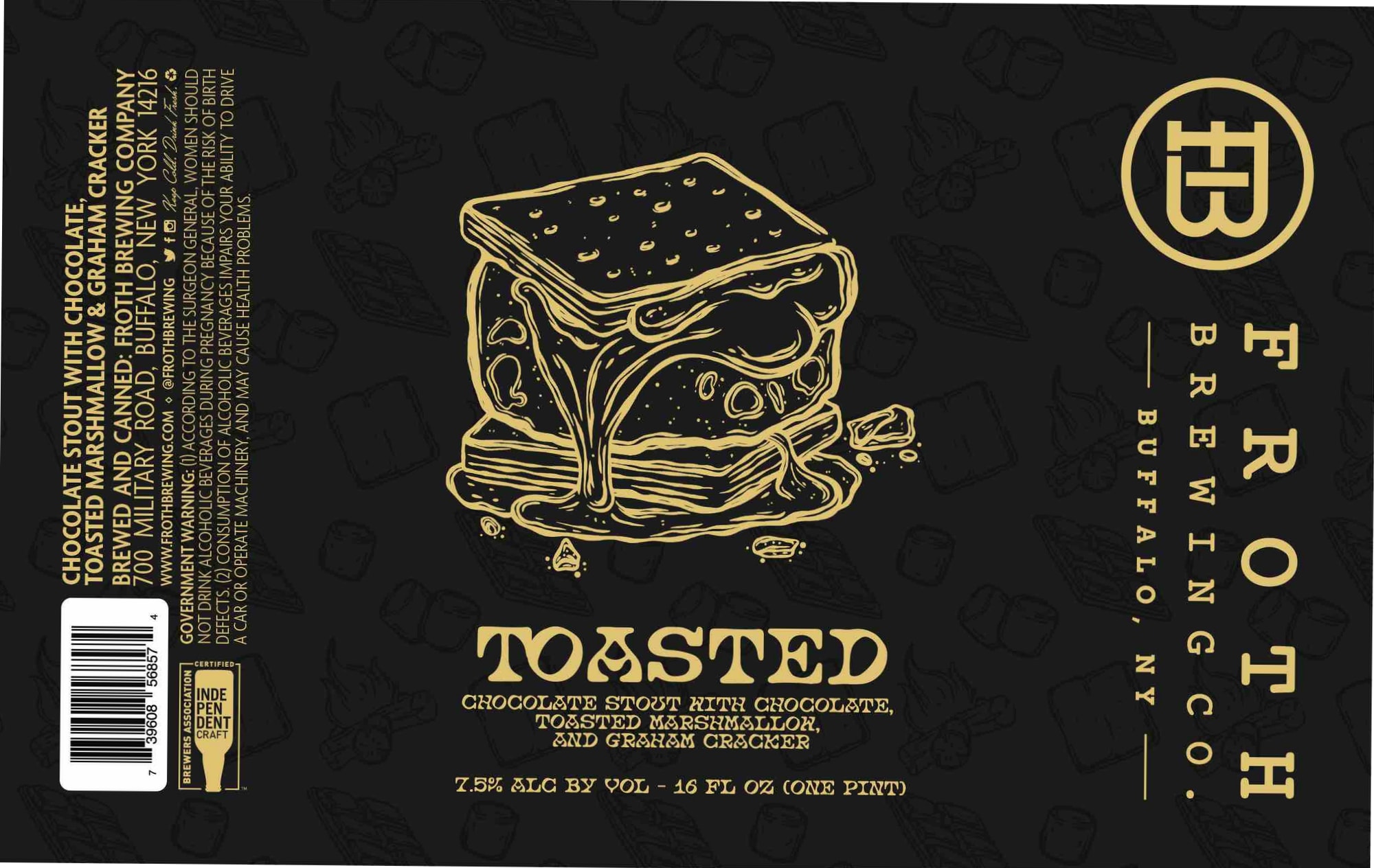 Toasted by Froth Brewing Company - beer label