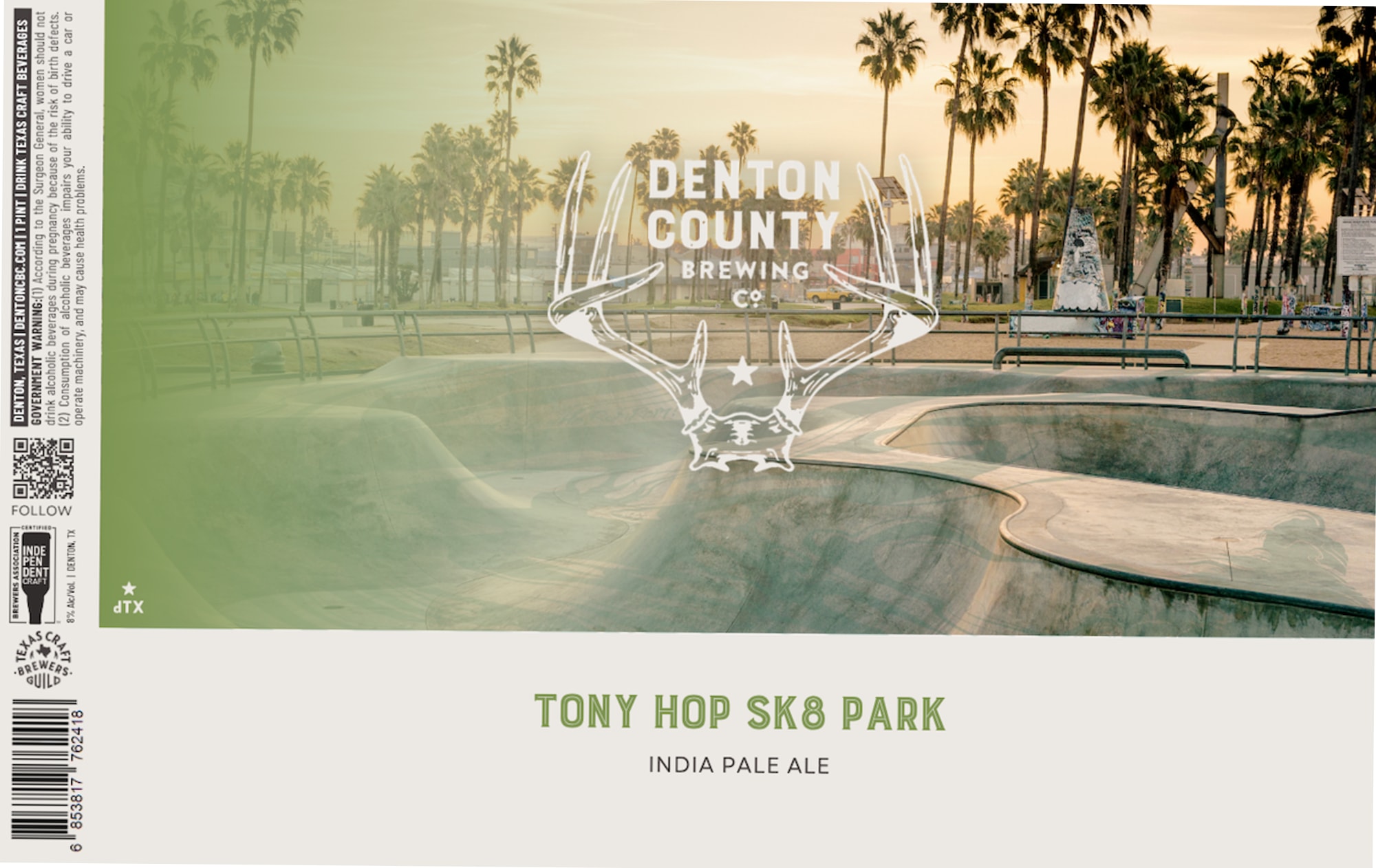 Tony Hop Sk8 Park by Denton County Brewing Co. - beer label