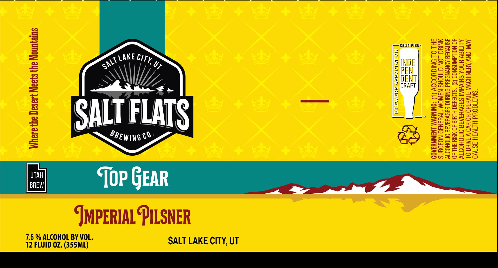 Top Gear by Salt Flats Brewing Co. - beer label