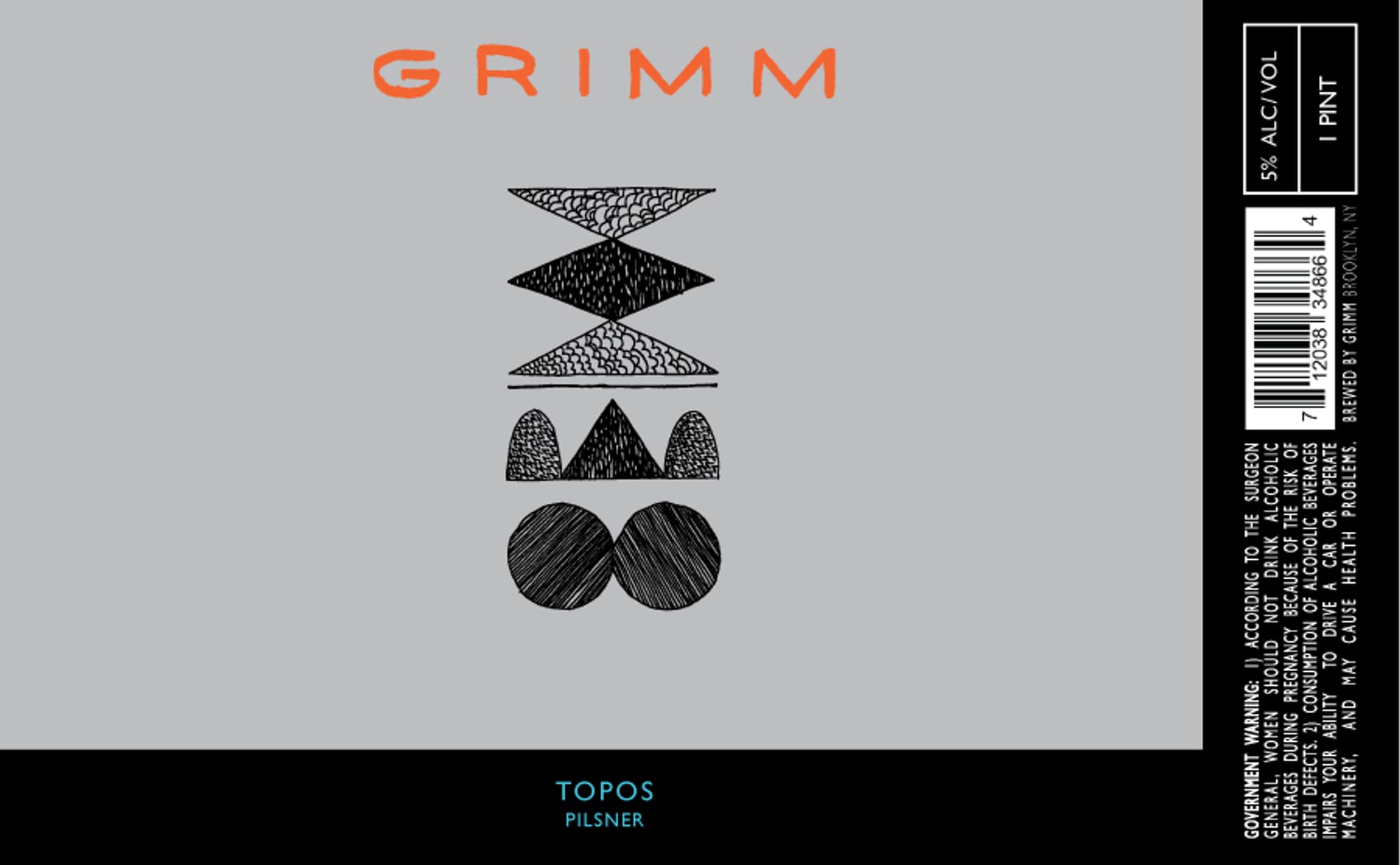 Topos Pilsner by Grimm Artisanal Ales - beer label