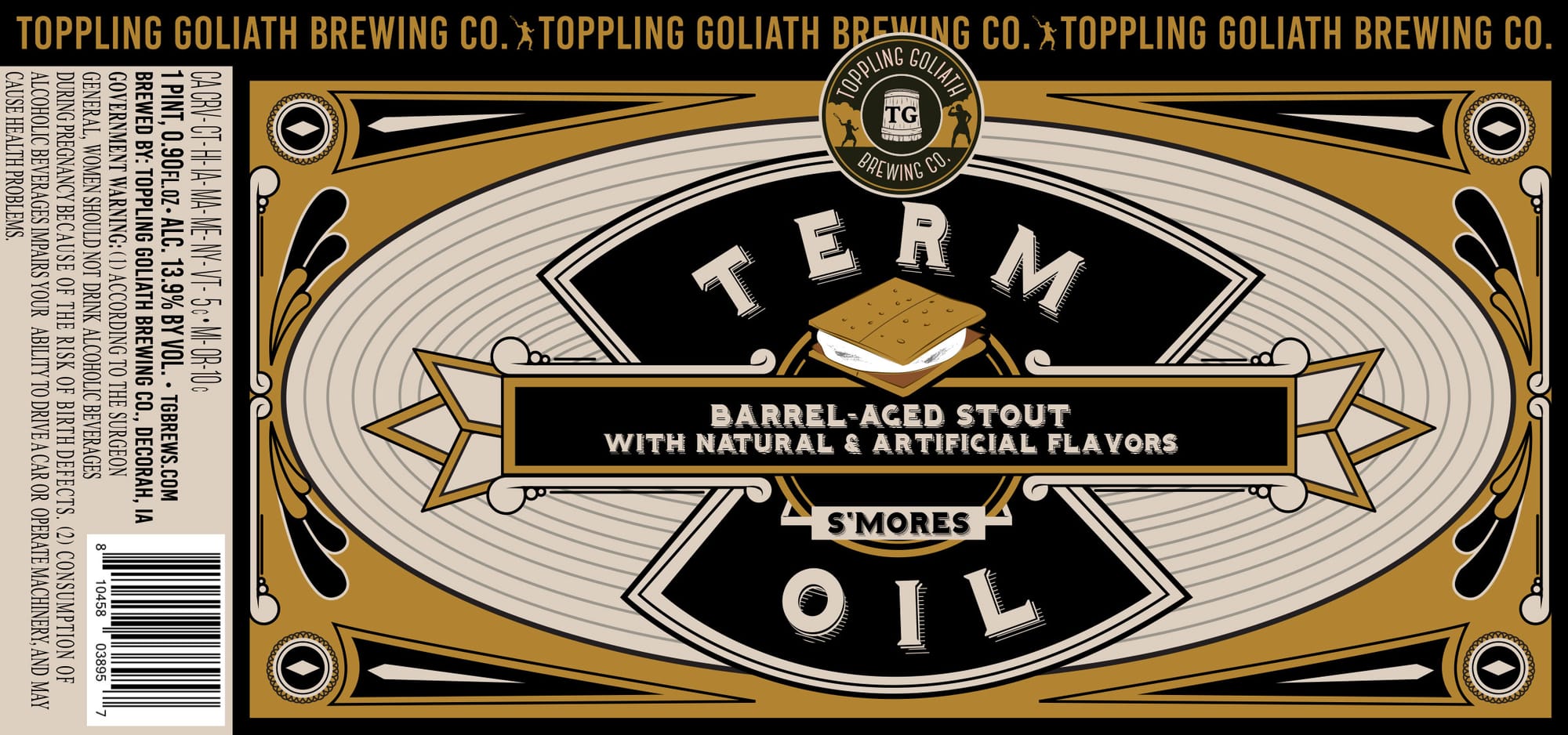 Term Oil by Toppling Goliath Brewing Co. - beer label