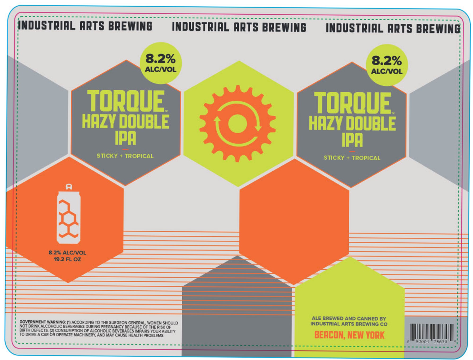 Torque Hazy Double IPA by Industrial Arts Brewing - beer label