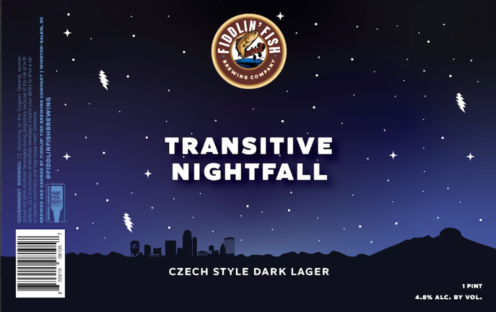 Transitive Nightfall by Fiddlin’ Fish Brewing Company - beer label