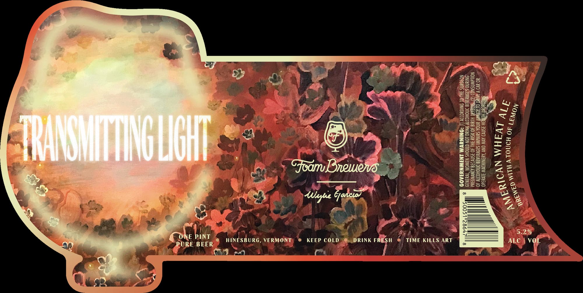 Transmitting Light by Foam Brewers - beer label