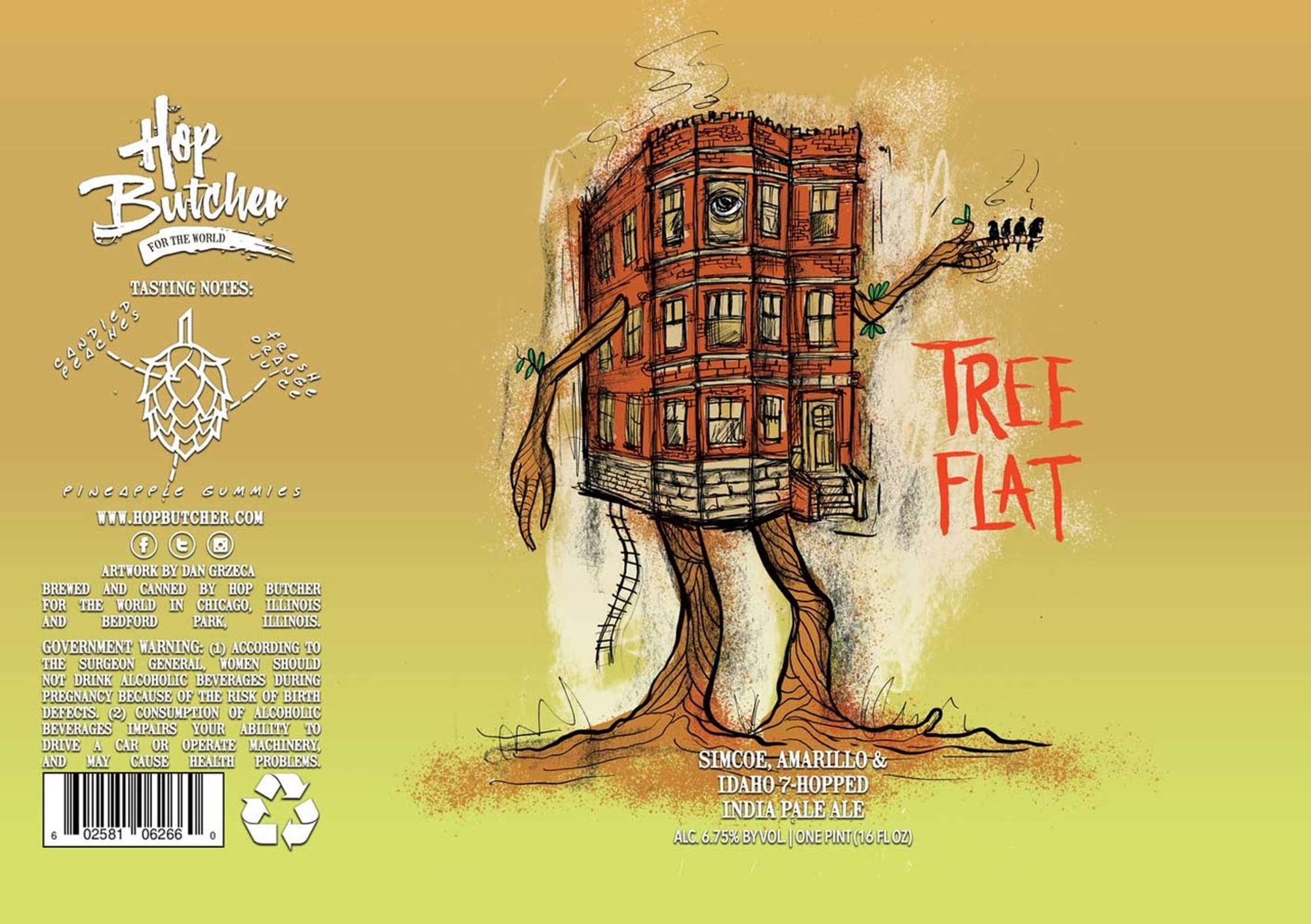 Tree Flat by Hop Butcher For The World - beer label