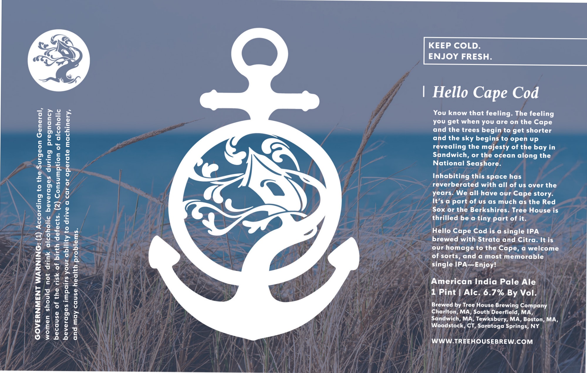 Hello Cape Cod by Tree House Brewing Company - beer label