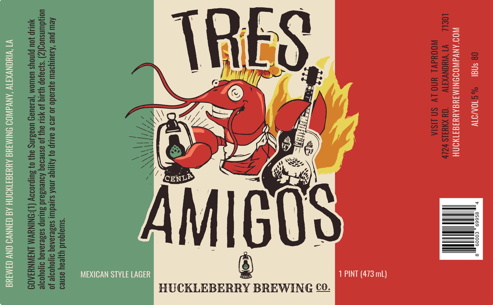Tres Amigos by Huckleberry Brewing Co. - beer label