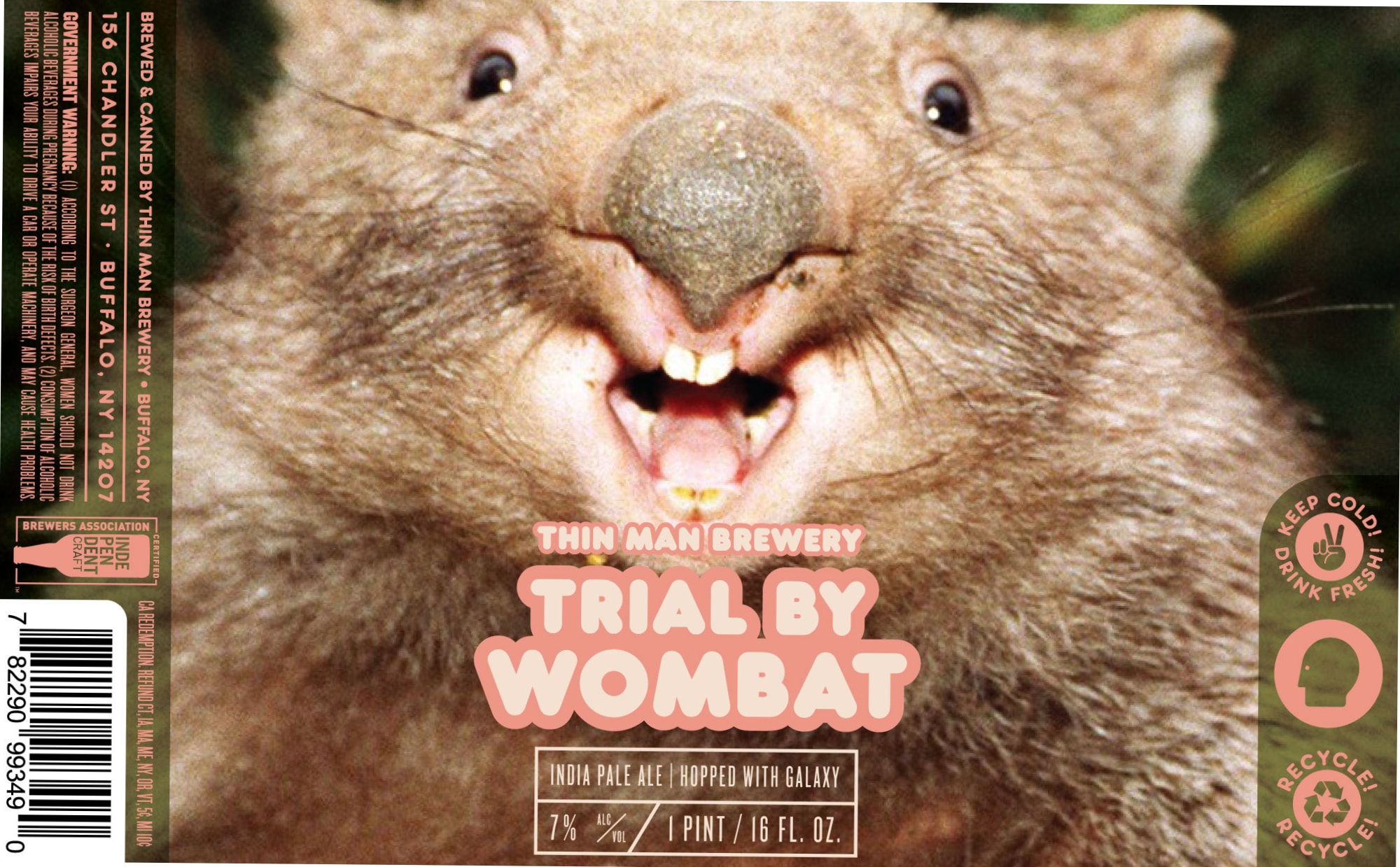 Trial by Wombat by Thin Man Brewery - beer label