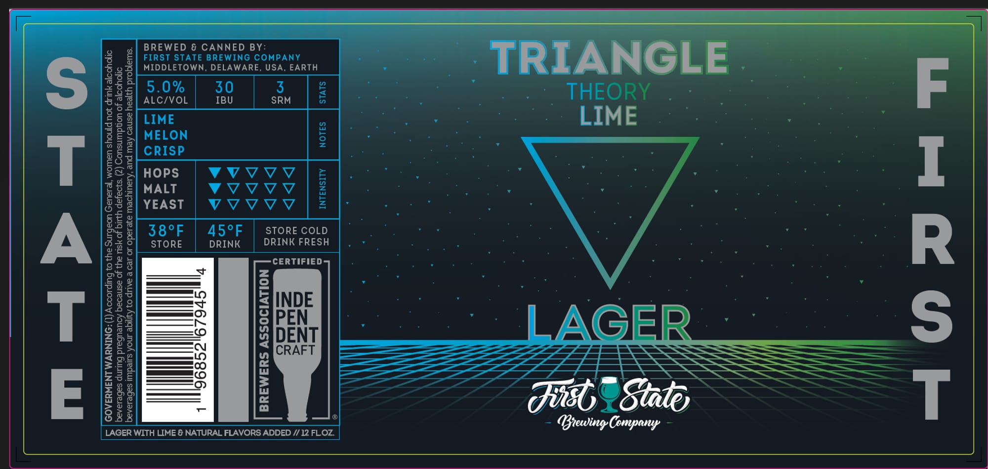 Triangle Theory Lager by First State Brewing Company - beer label