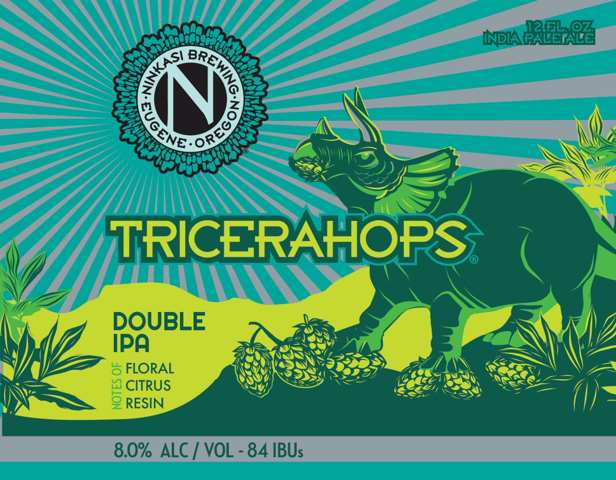 Tricerahops by Ninkasi Brewing - beer label