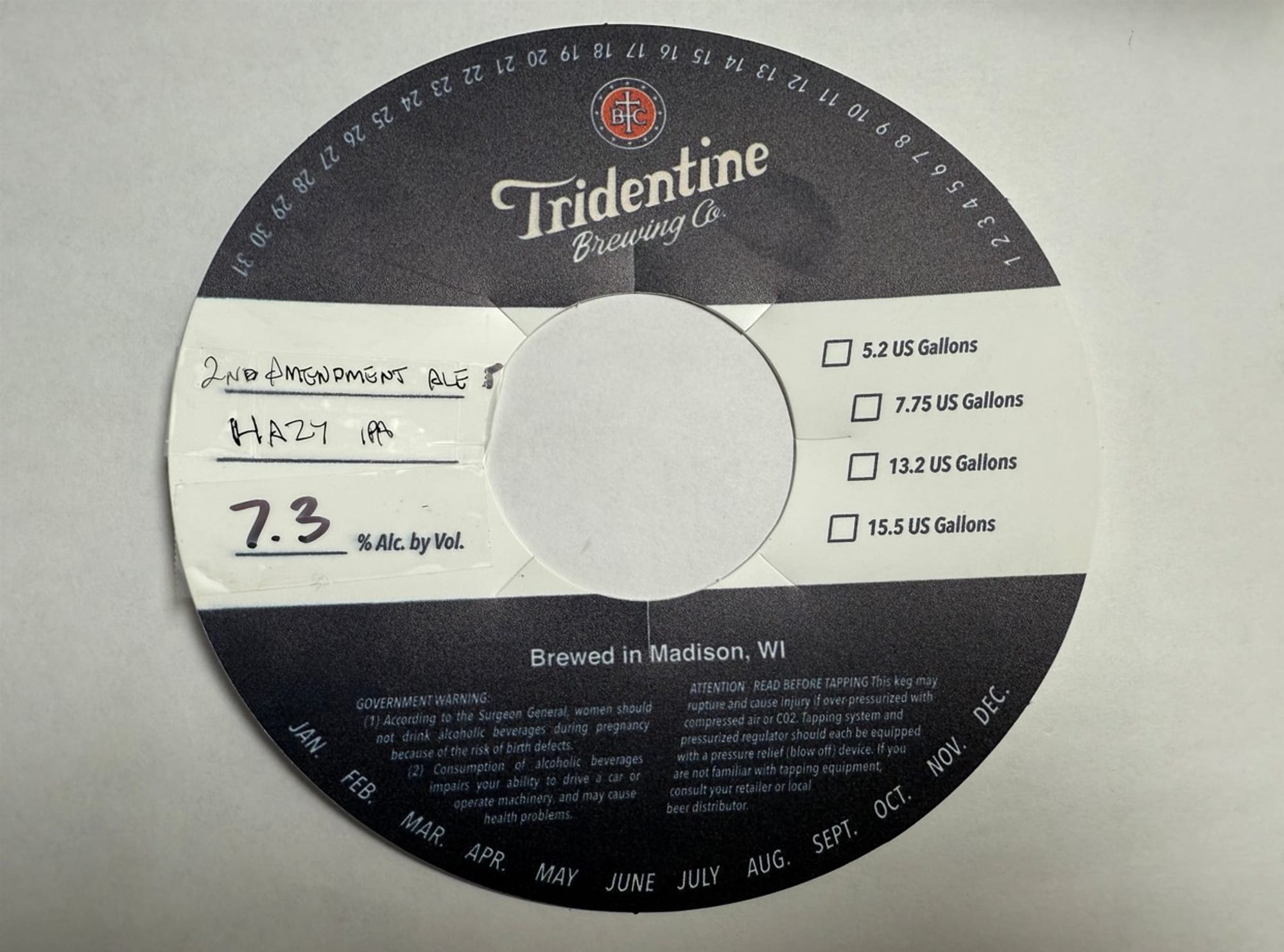 2nd Amendment Ale by Trident Brewing Co. - beer label