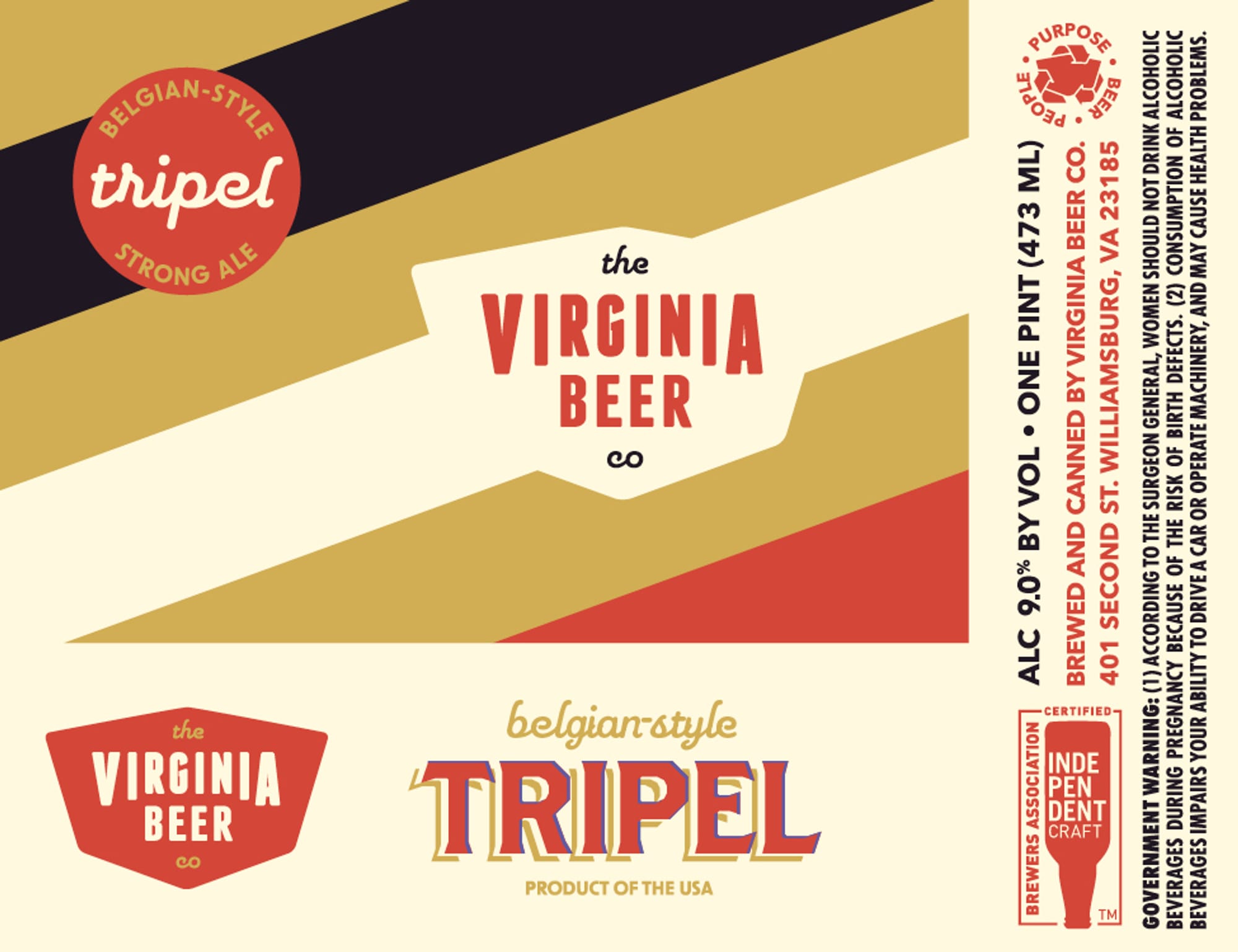 Tripel by The Virginia Beer Co. - beer label