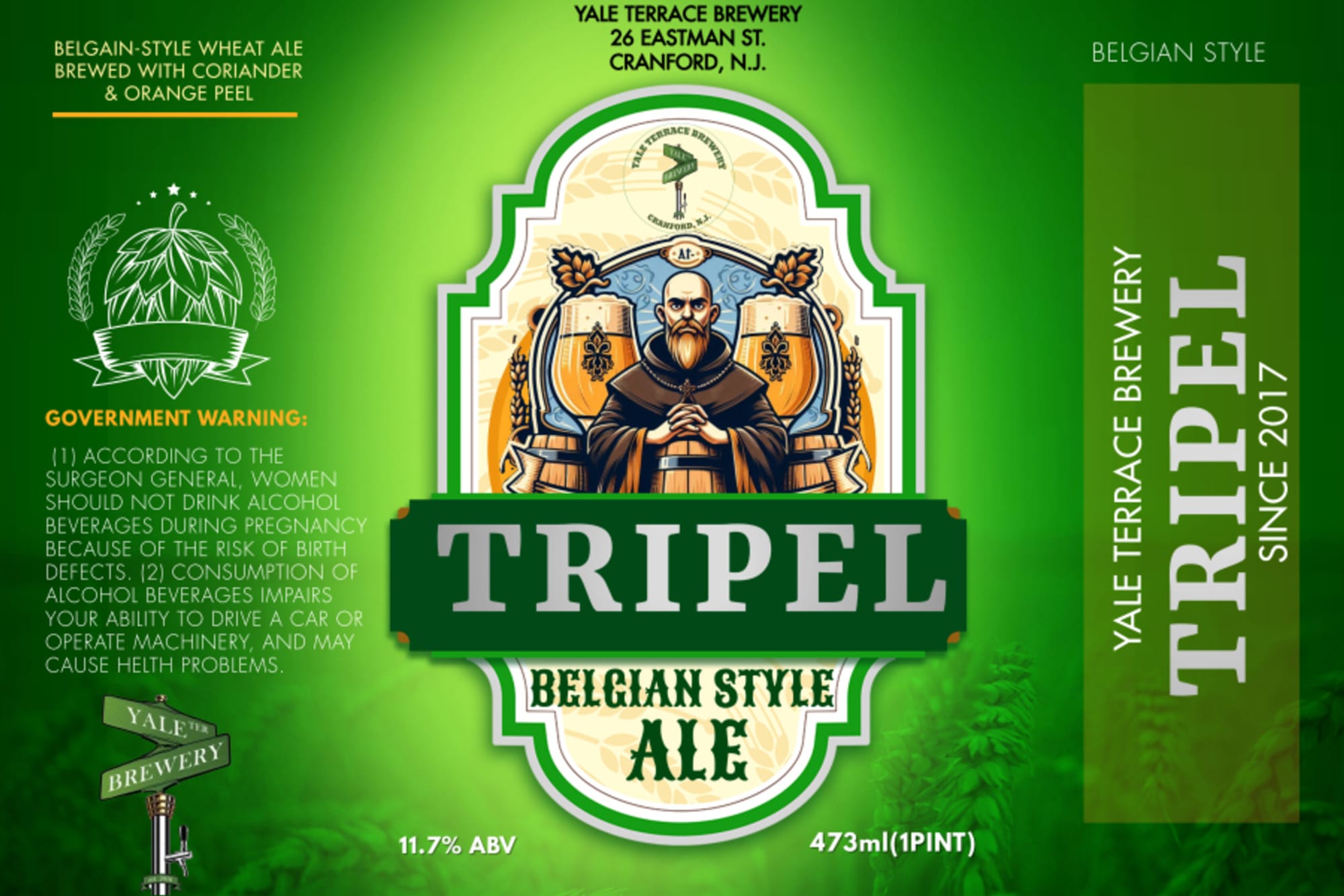 Tripel by Yale Terrace Brewery - beer label