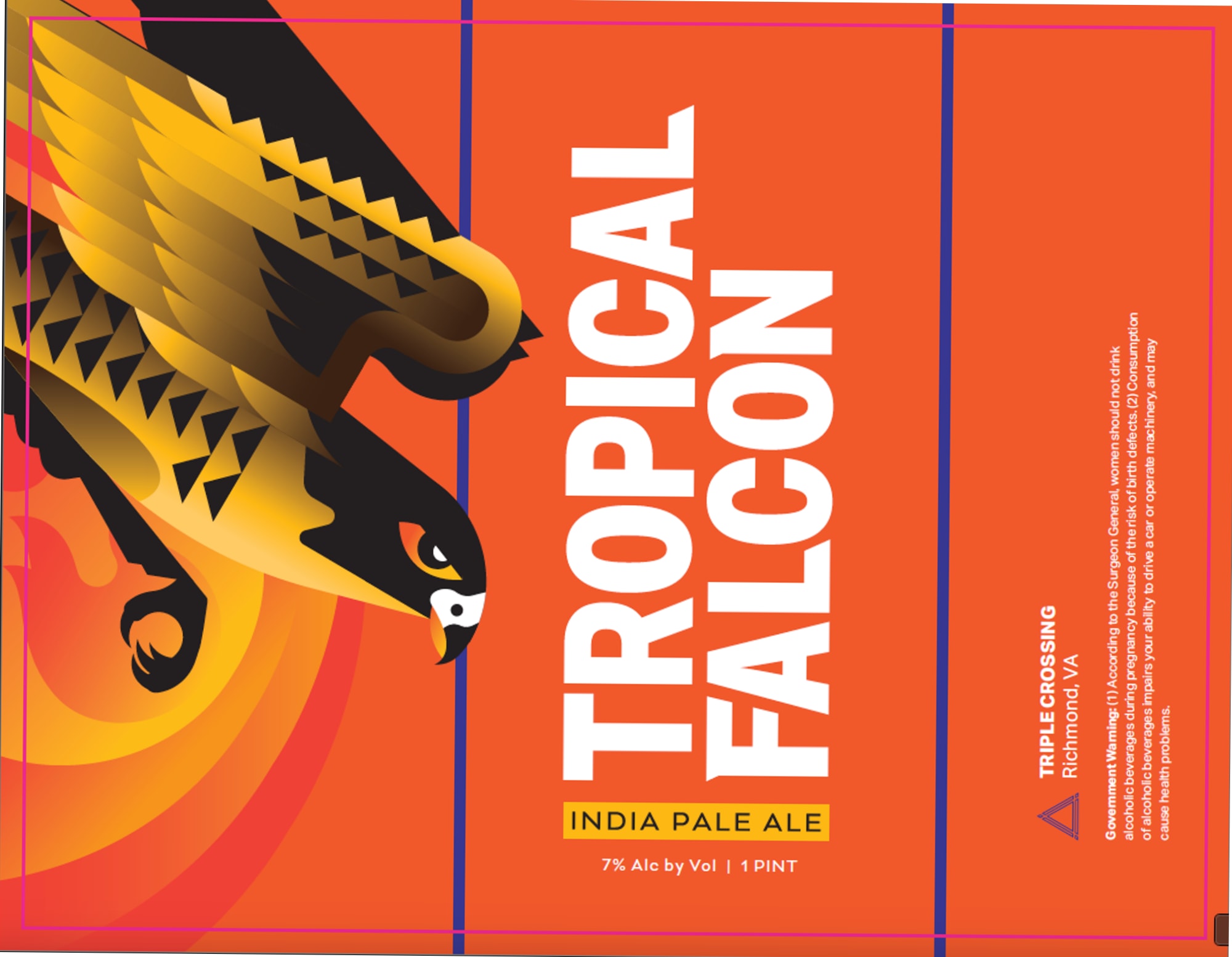 Tropical Falcon by Triple Crossing Beer - beer label