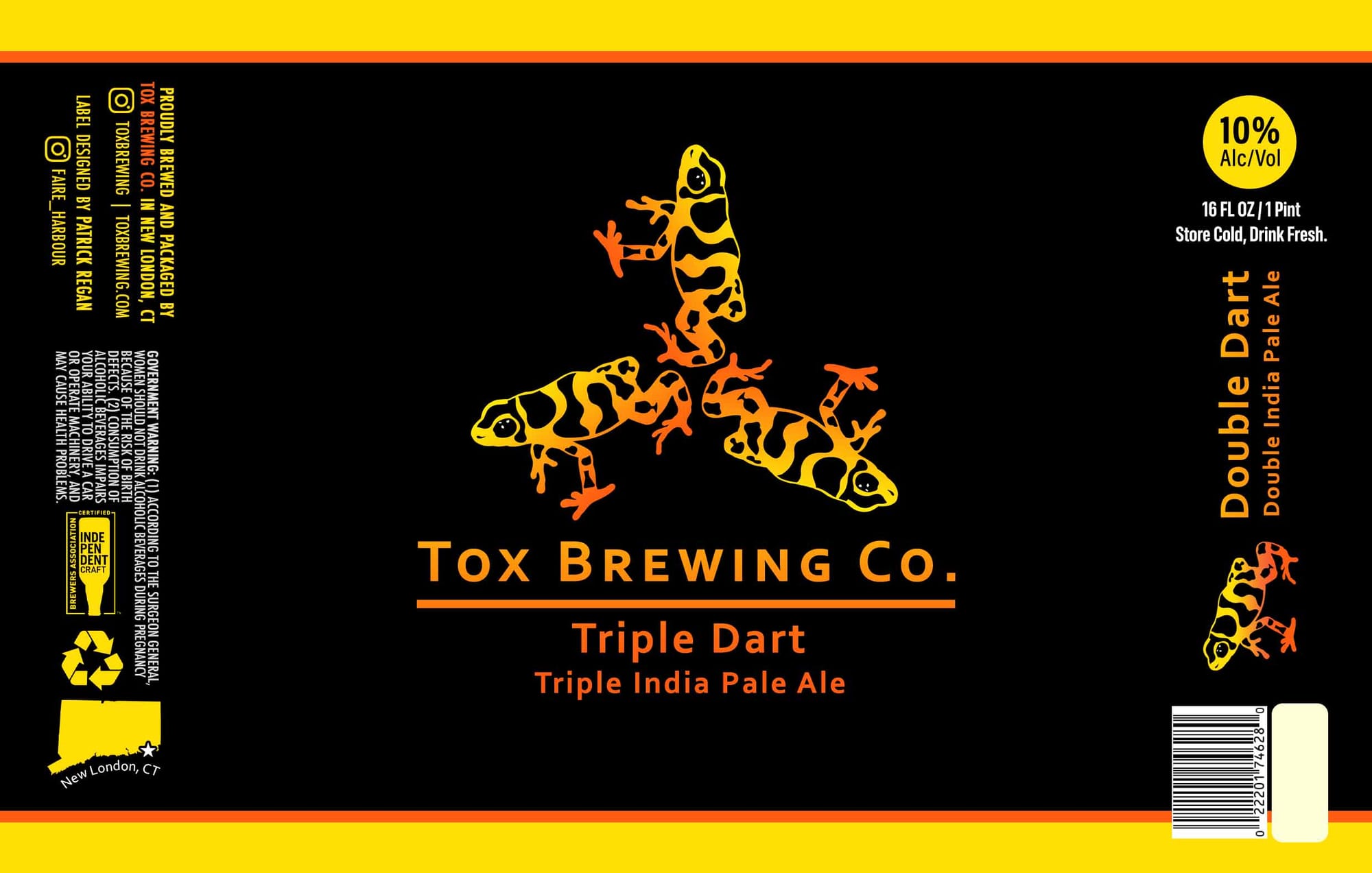 Triple Dart by Tox Brewing Co. - beer label