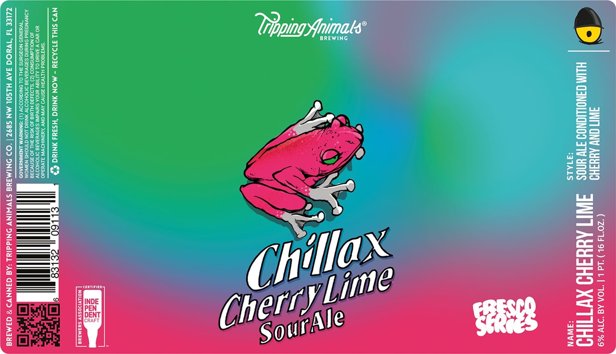 Chillax Cherry Lime by Tripping Animals Brewing - beer label