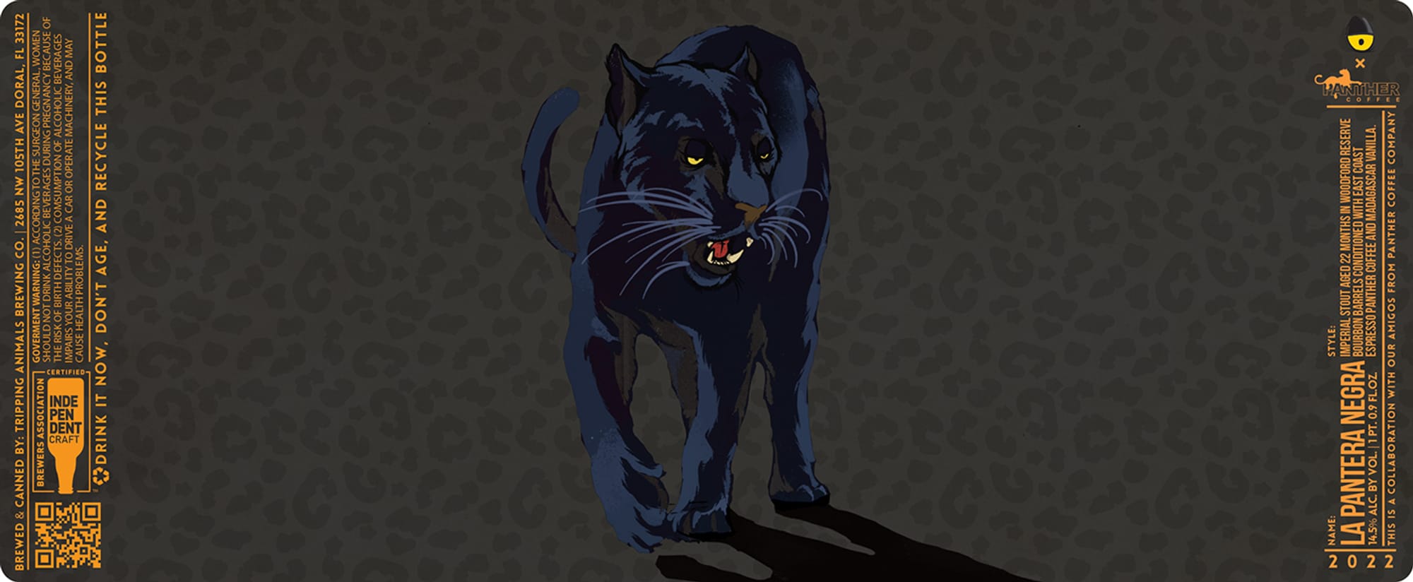 La Pantera Negra by Tripping Animals Brewing Co. - beer label